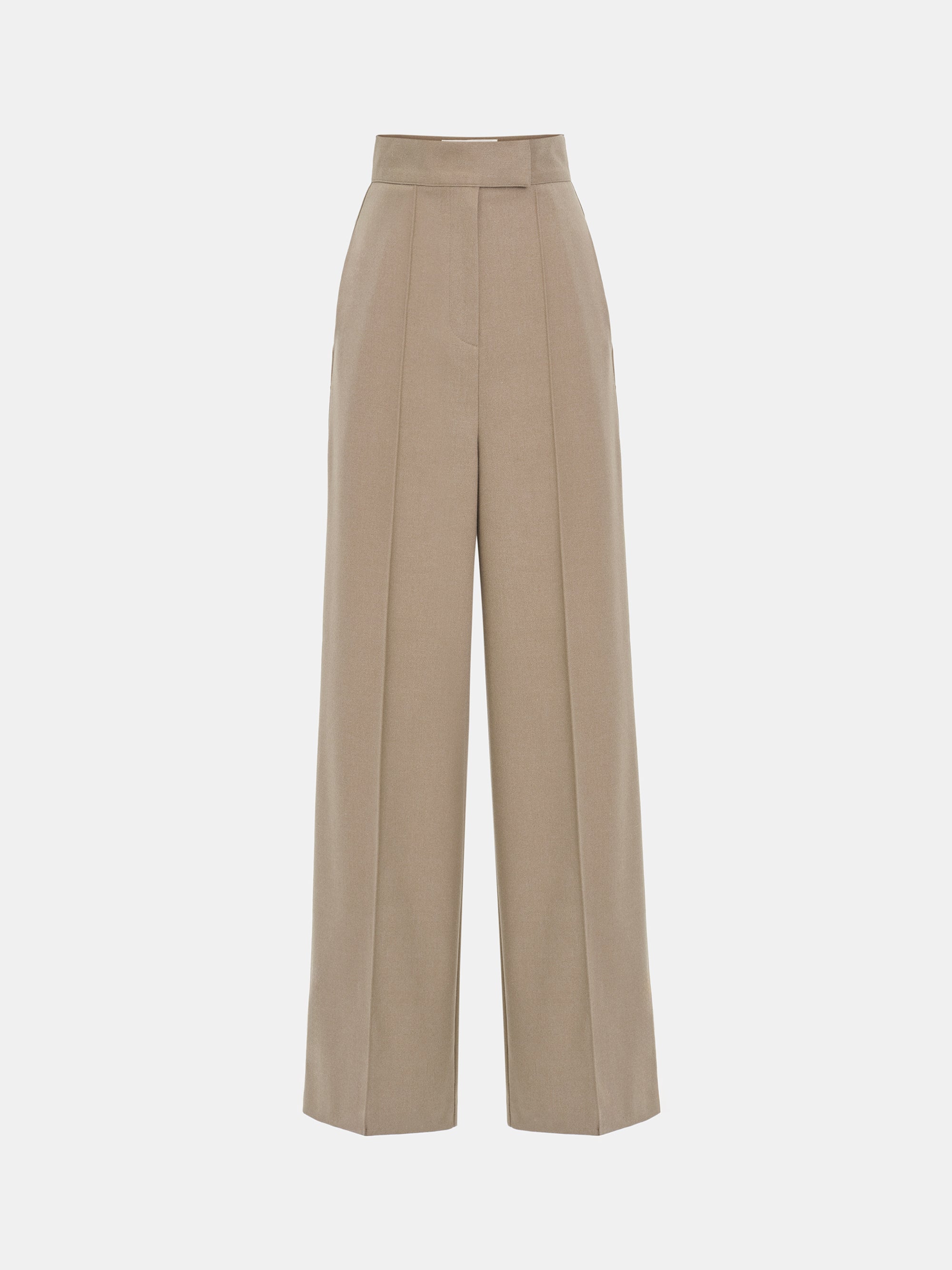 Selvan High Waist Creased Trousers, Mocha