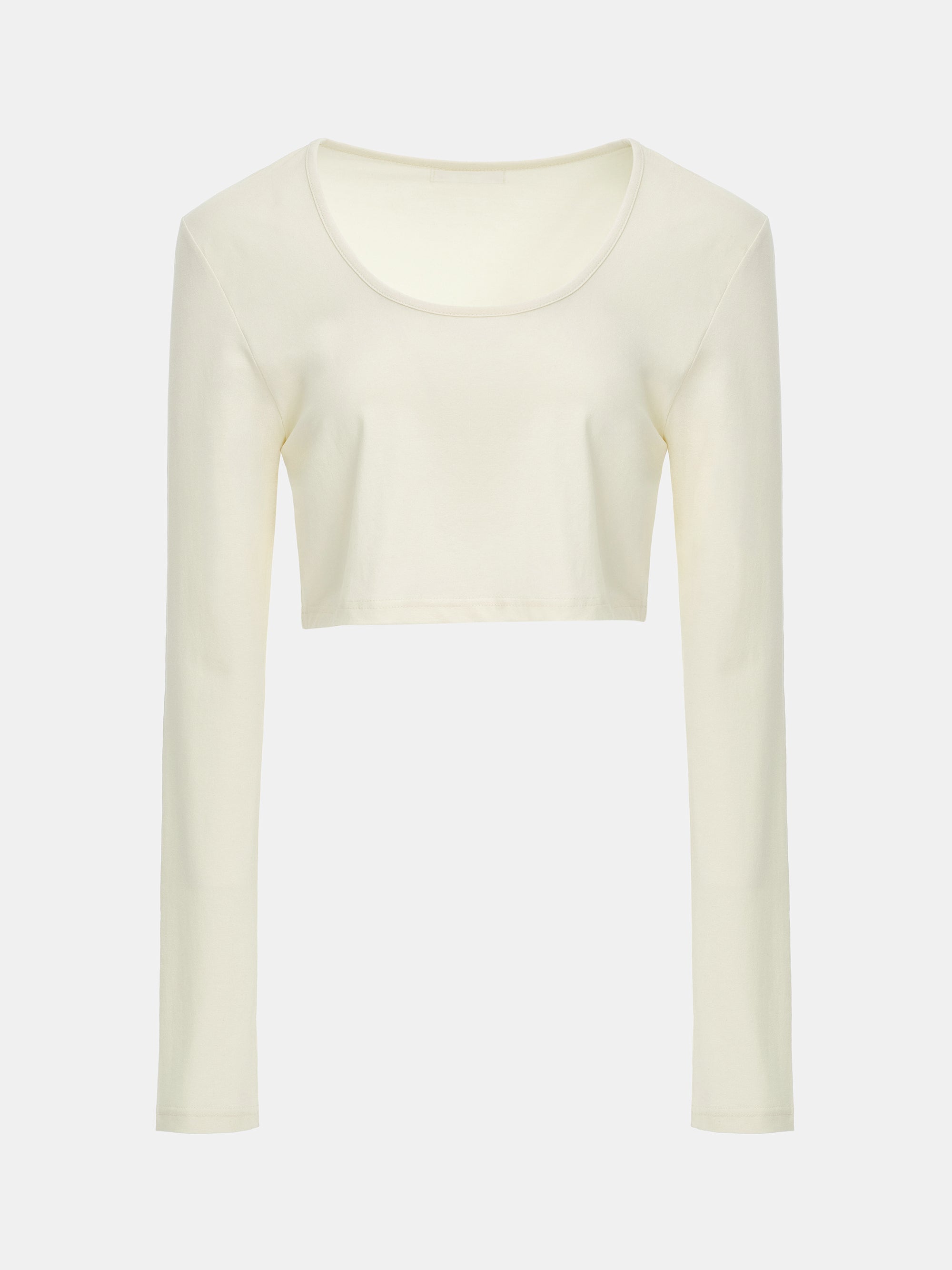 Cropped Modal Tee, Cream