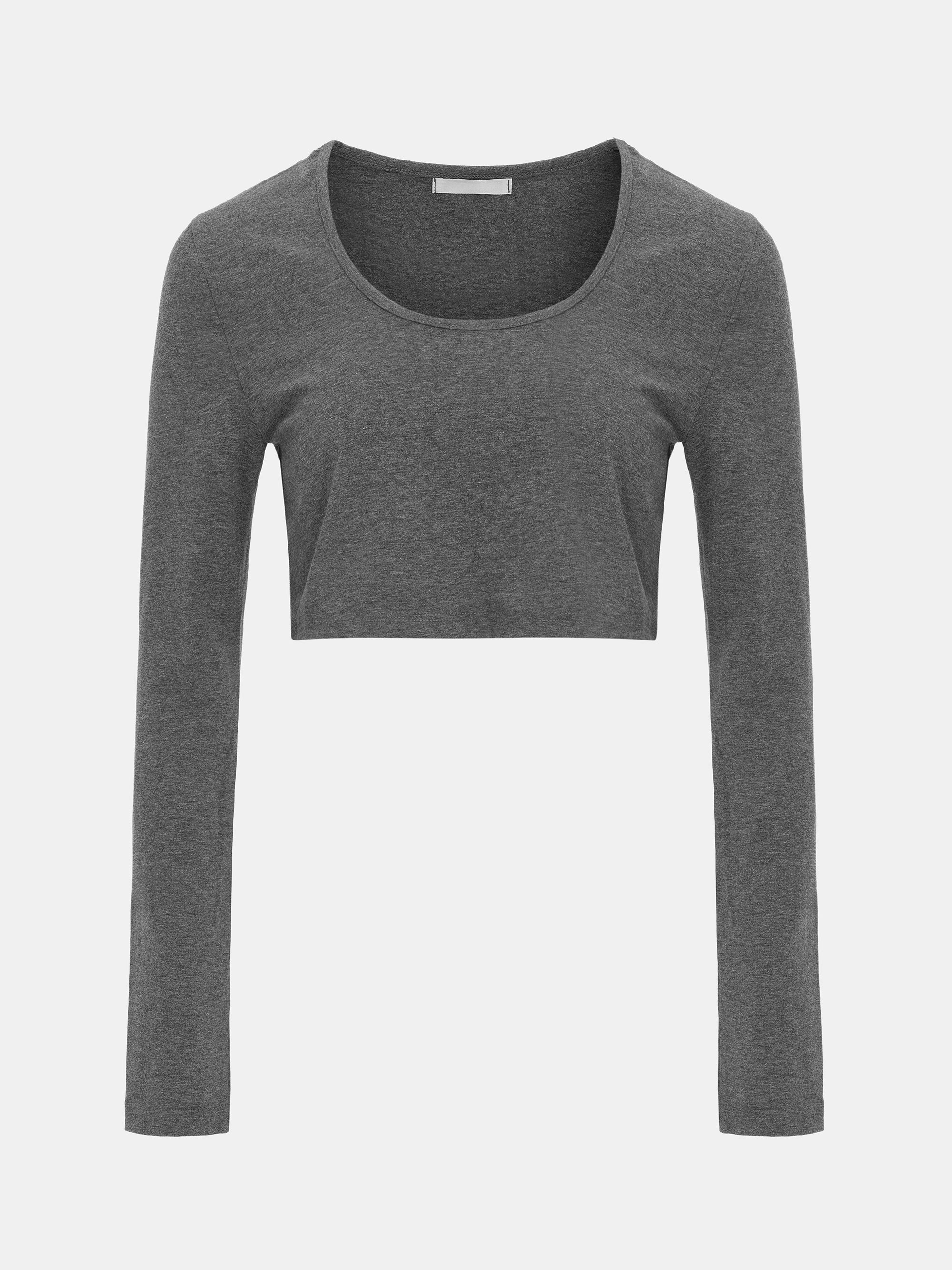 Cropped Modal Tee, Charcoal