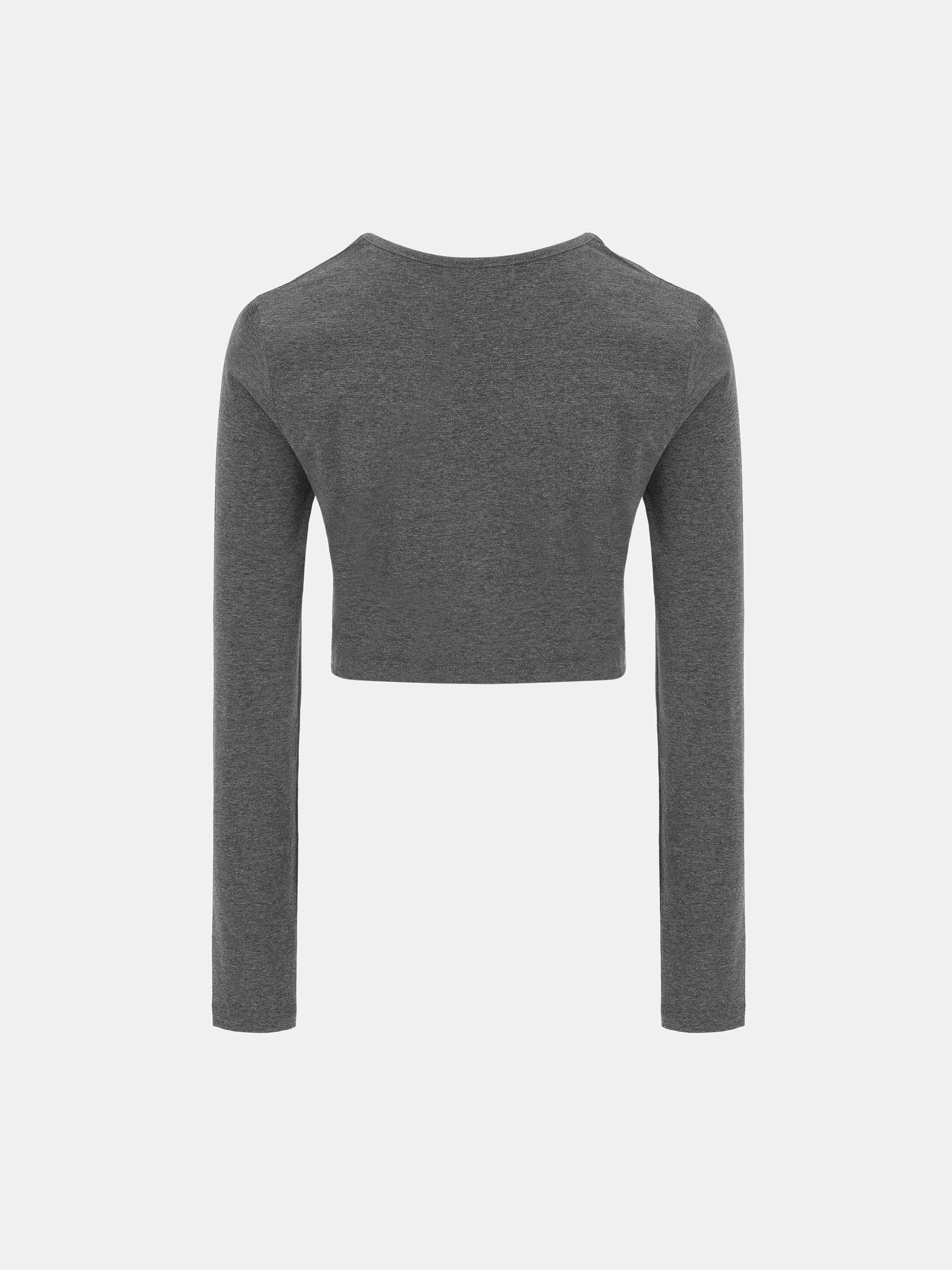 Omato Cropped Modal Tee, Charcoal