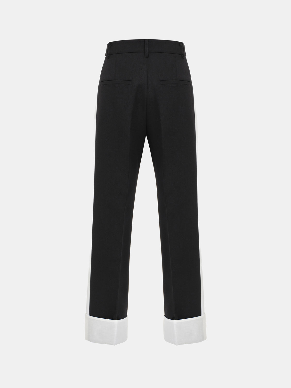 Linda Colorblock Cuffed Trousers, Black