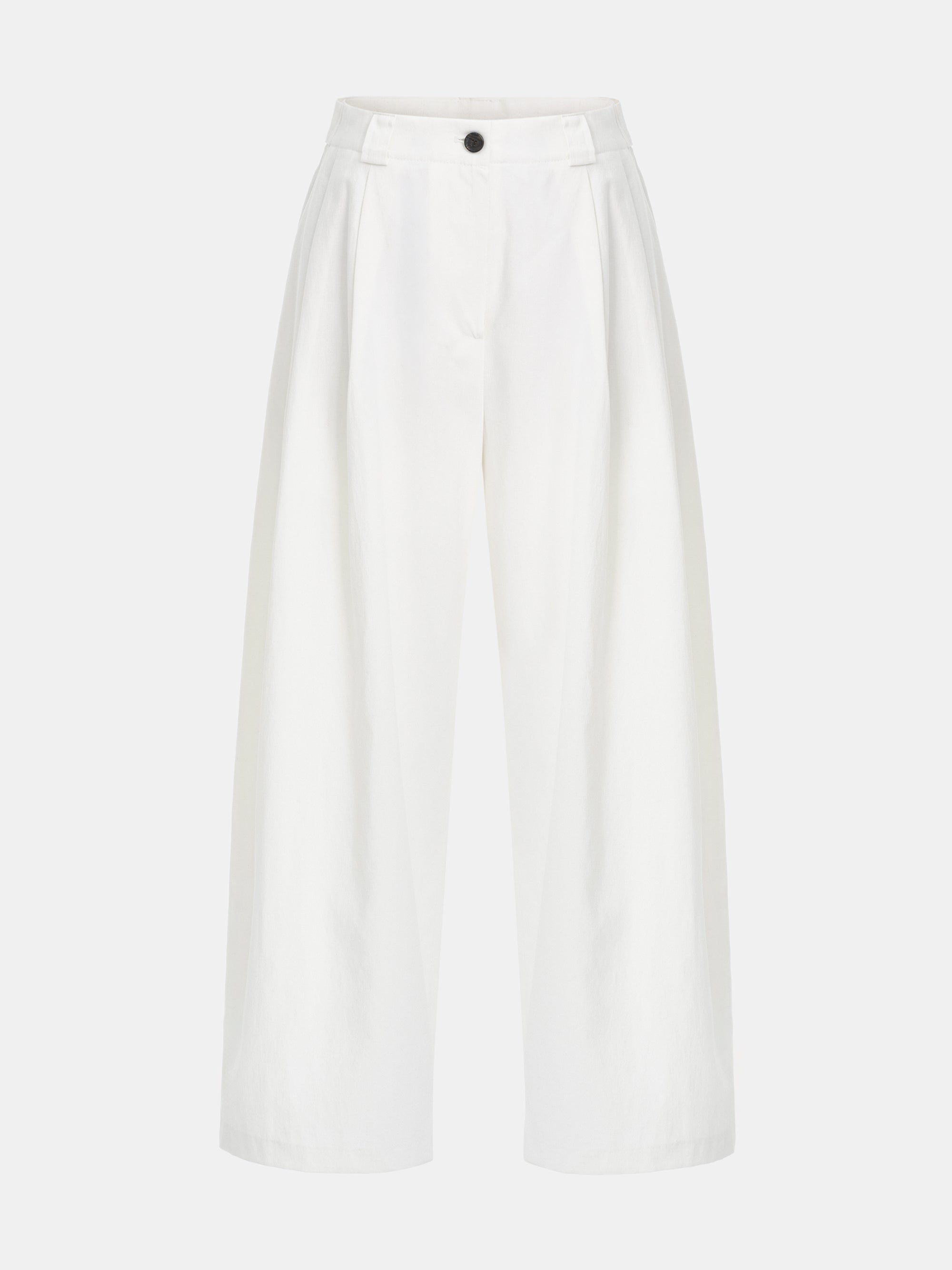 Elvana Pleated Pants, White