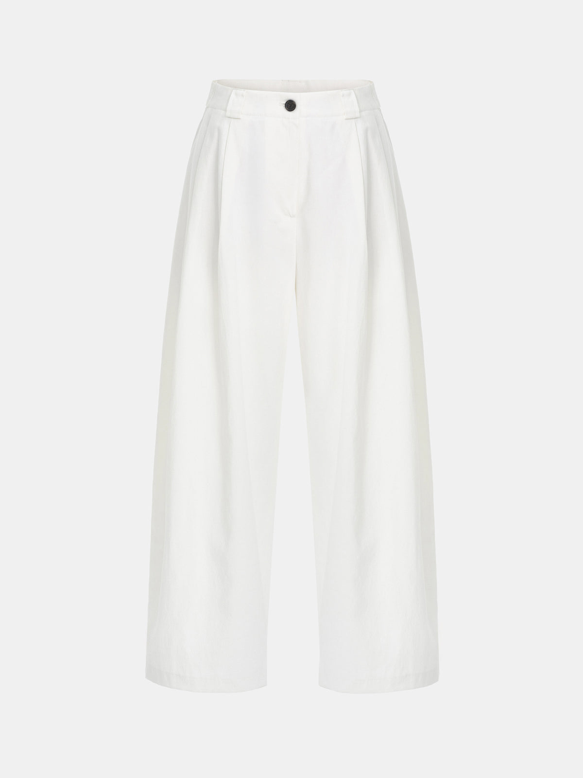 Elvana Pleated Pants, White