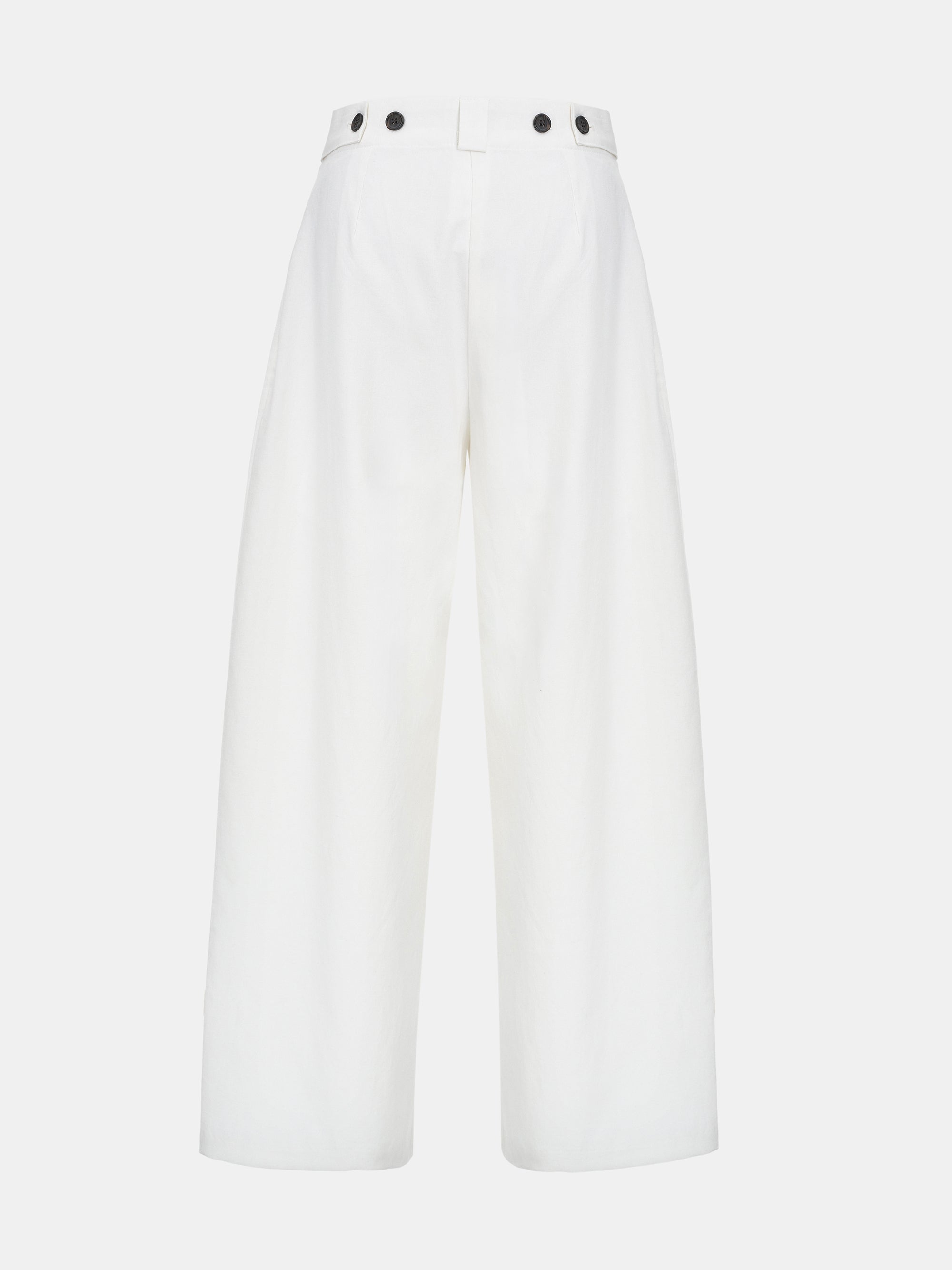 Elvana Pleated Pants, White