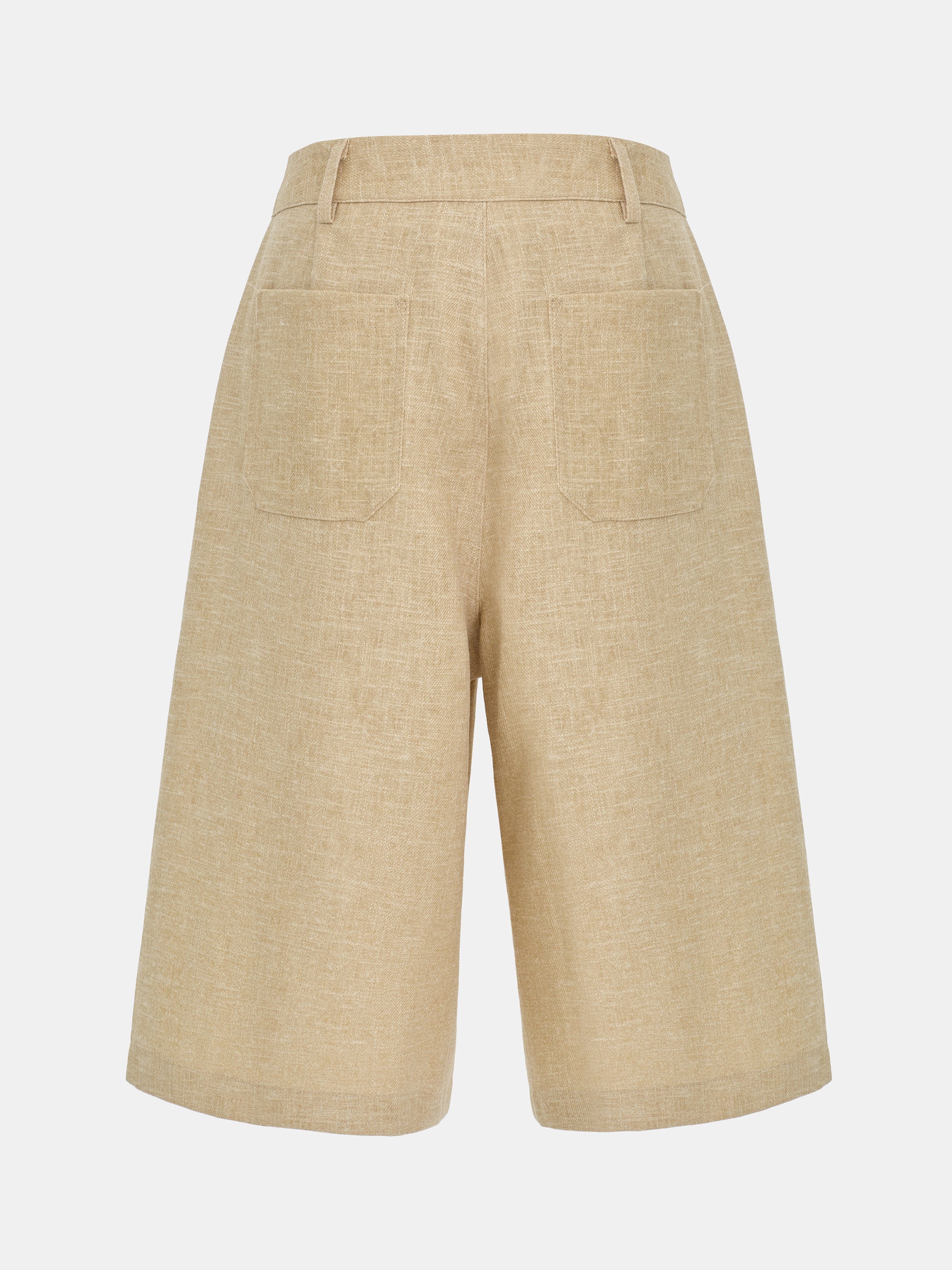 Linen Bermuda Shorts, Beige
