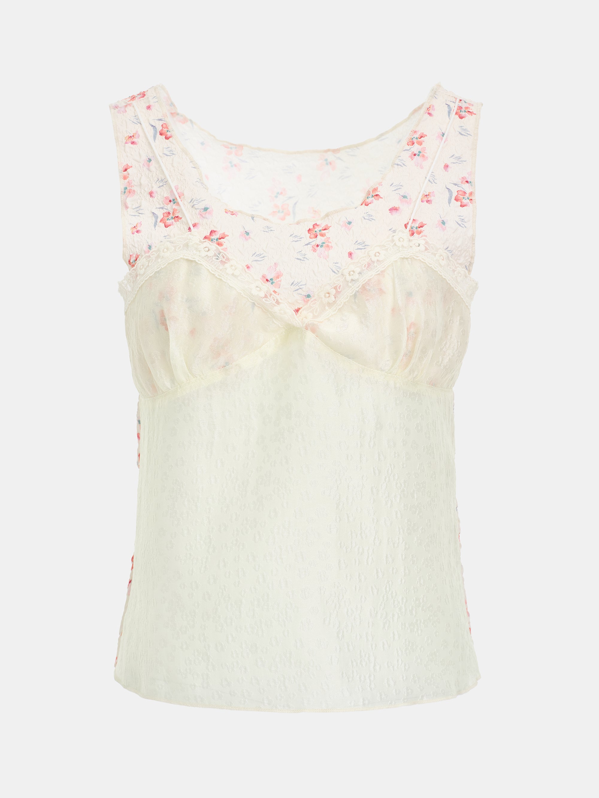 Ditsy Overlay Tank Top, Multicolor