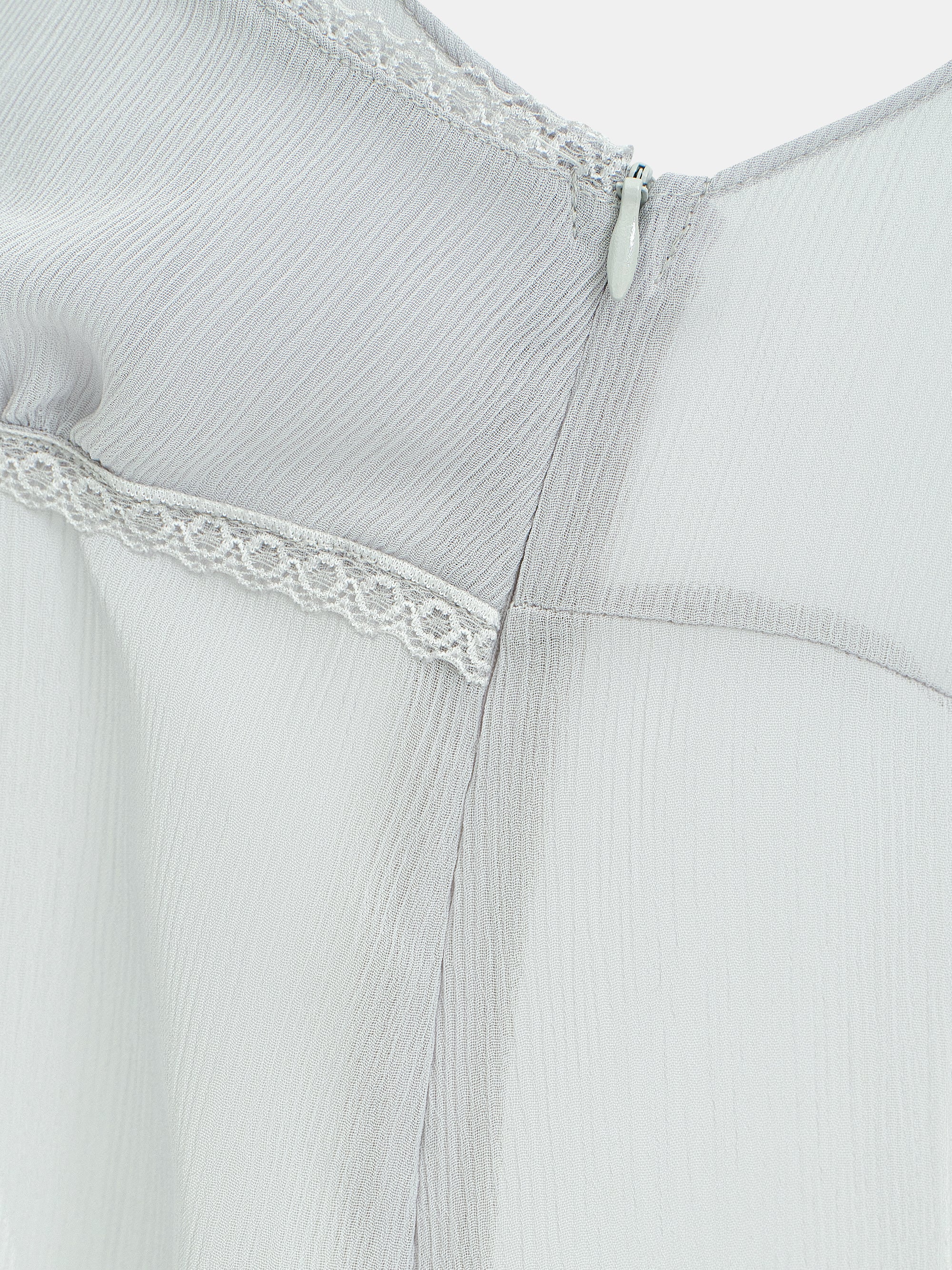 Lace-Trimmed Bustier Top, Grey