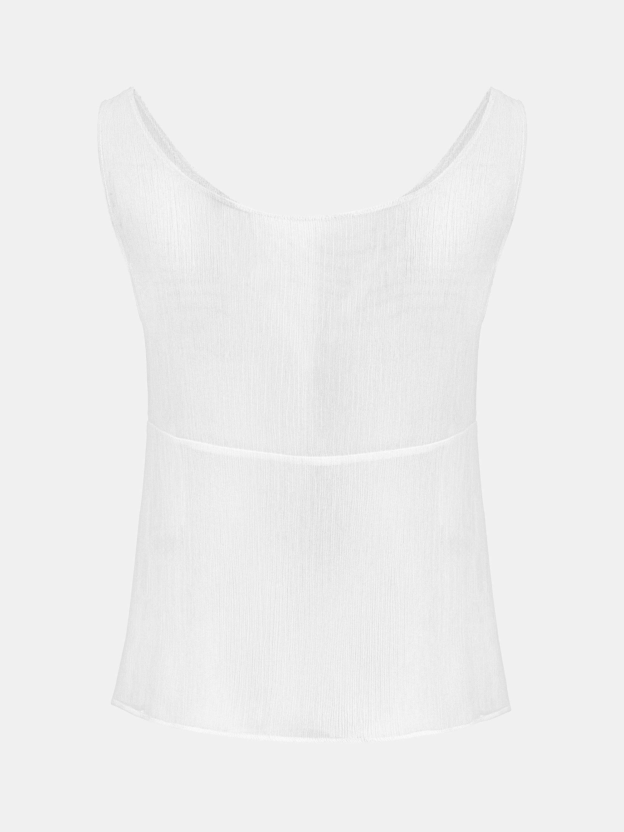 Lace-Trimmed Bustier Top, Ivory