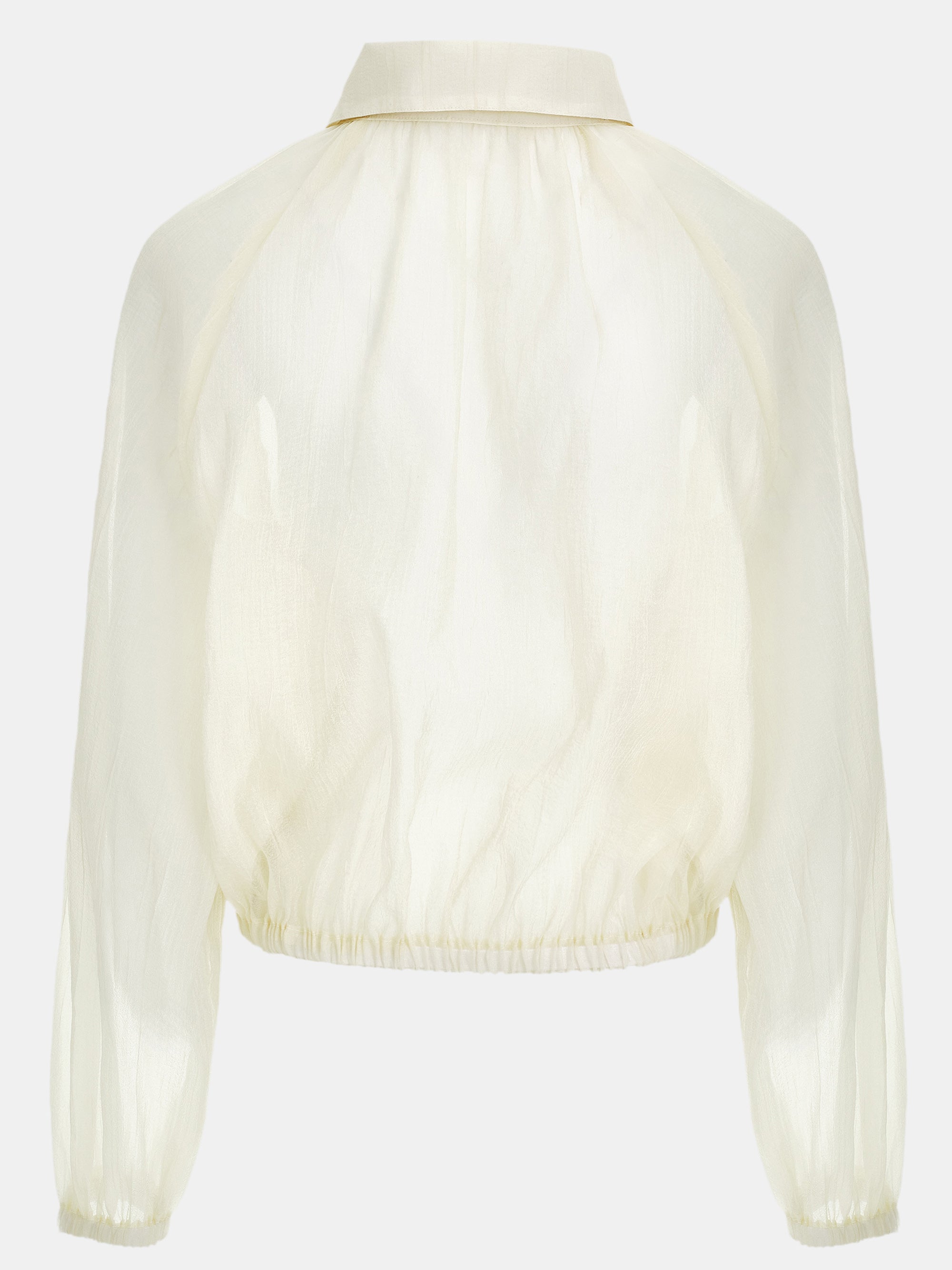 Crinkled Sheer Jacket, Ivory