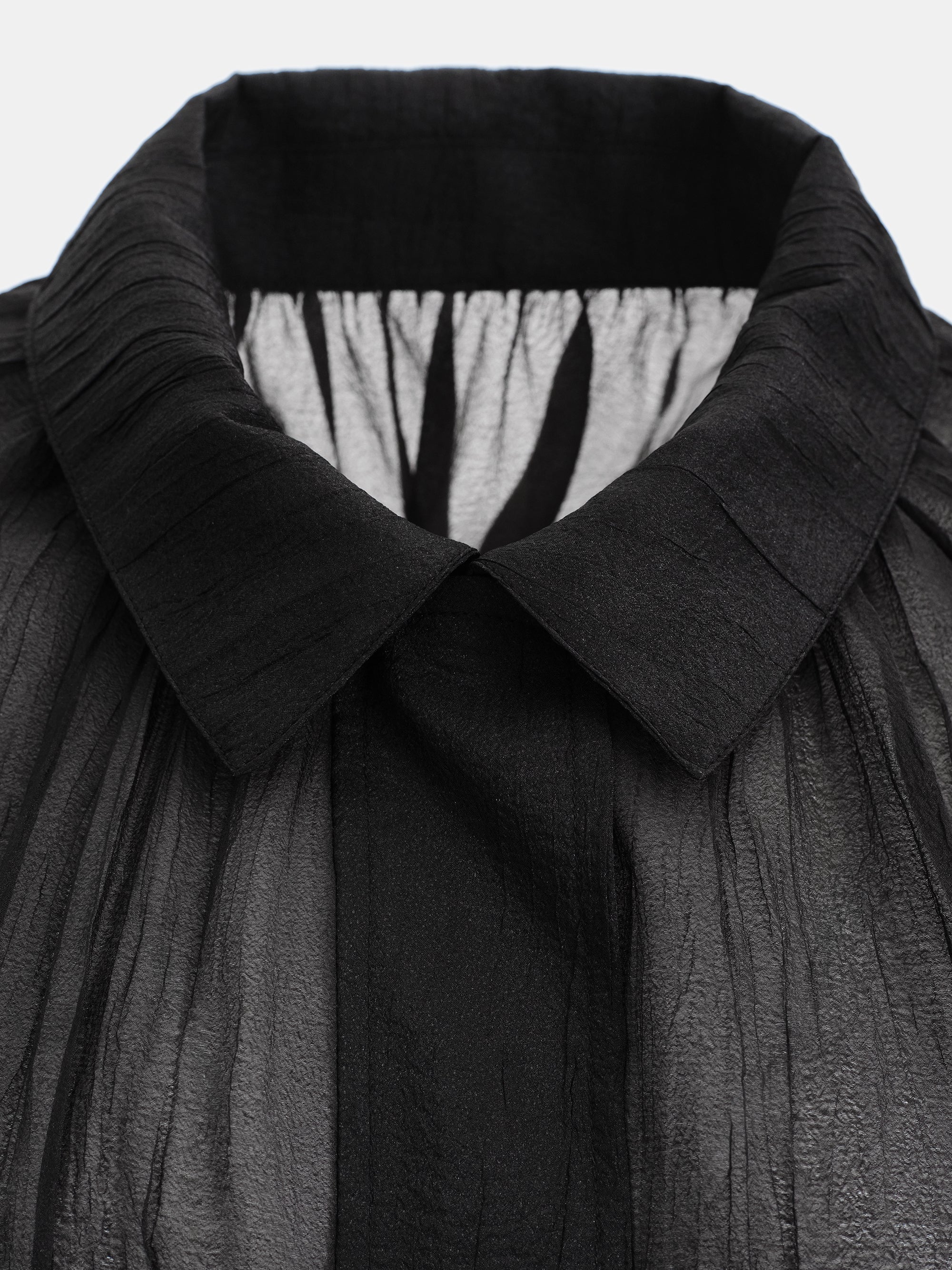 Crinkled Sheer Jacket, Black