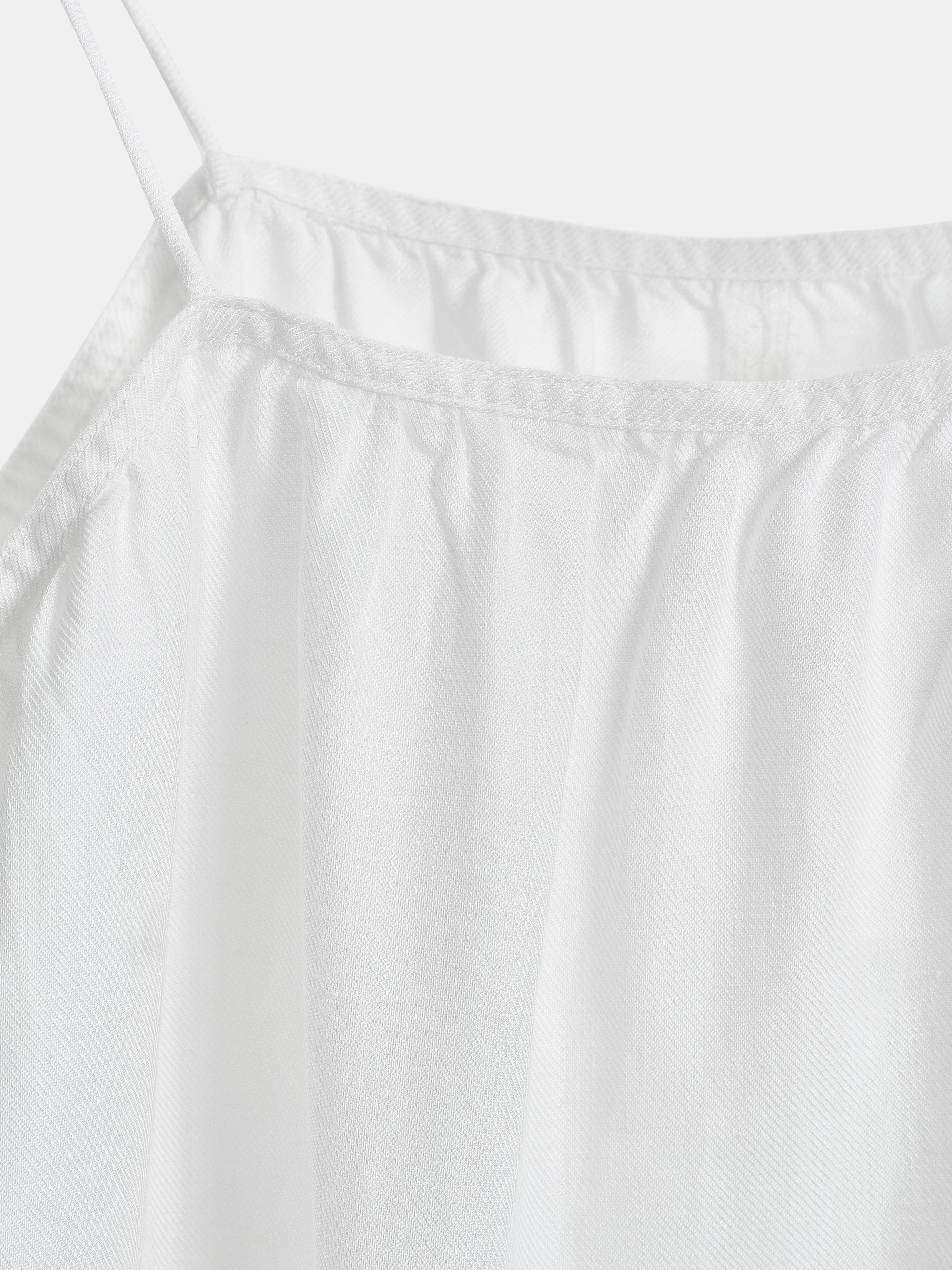 Self-Tie Eyelet Top, Ivory