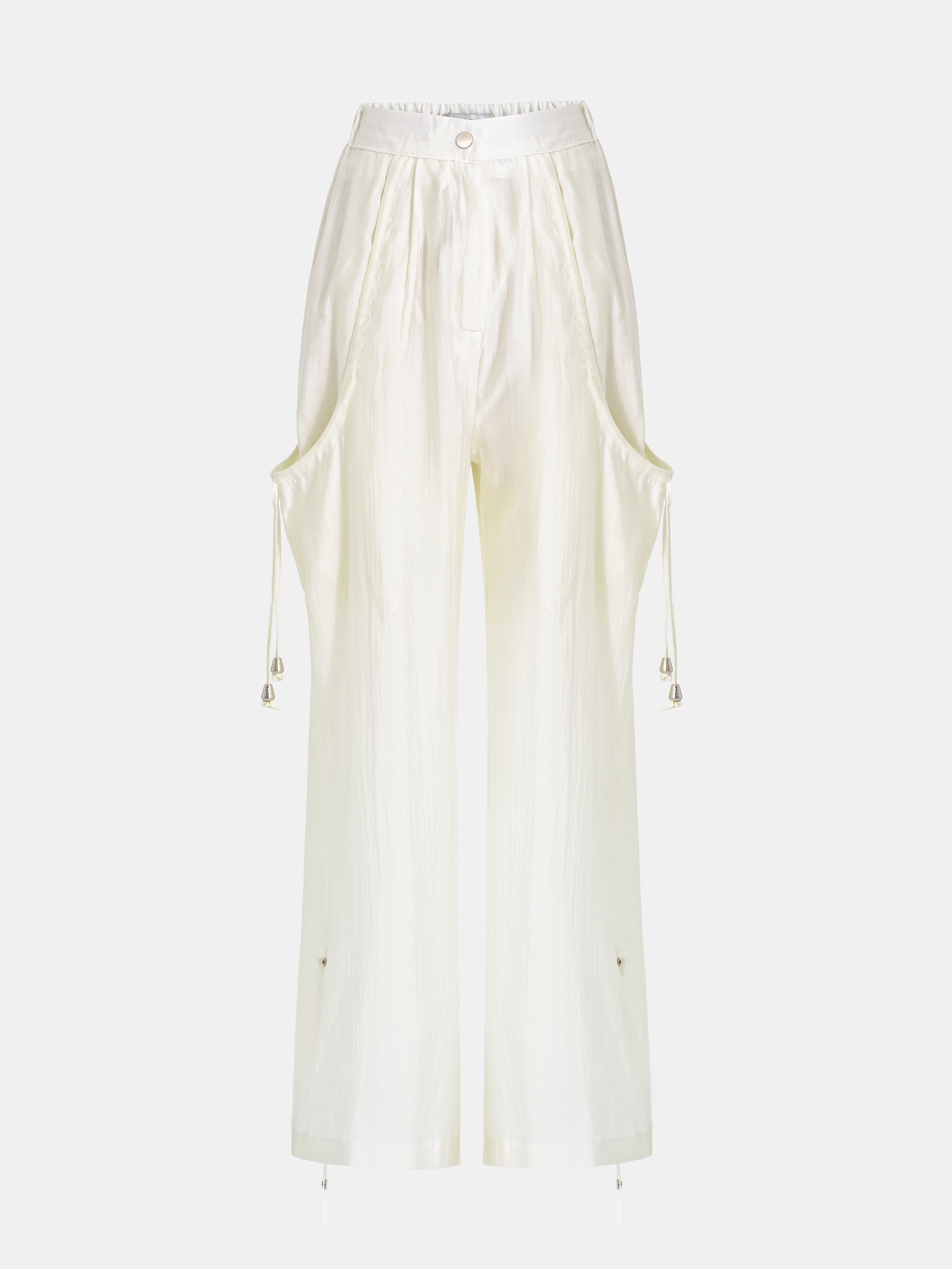 Drawstring Pocket Trousers, Ivory