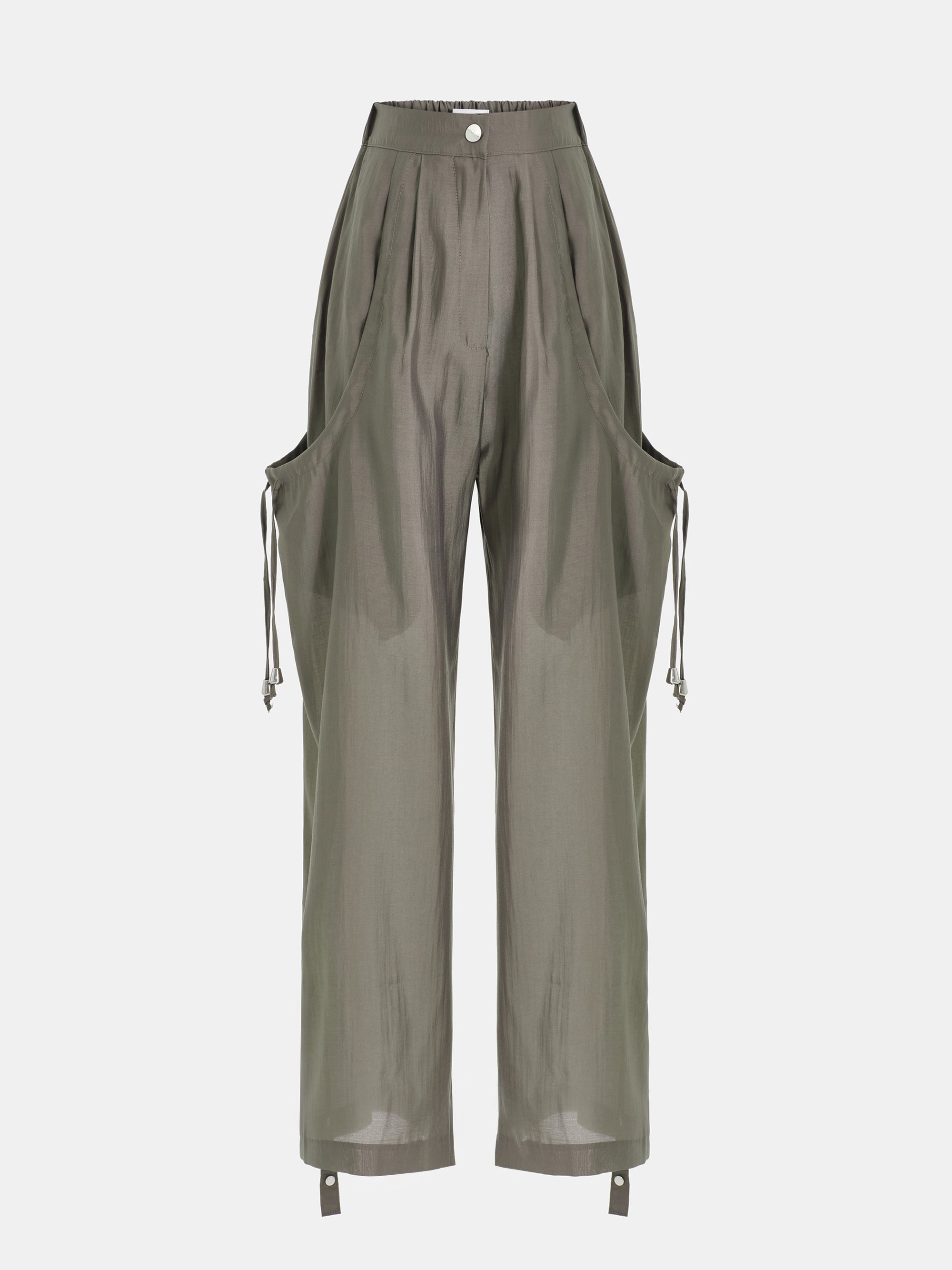 Drawstring Pocket Trousers, Khaki