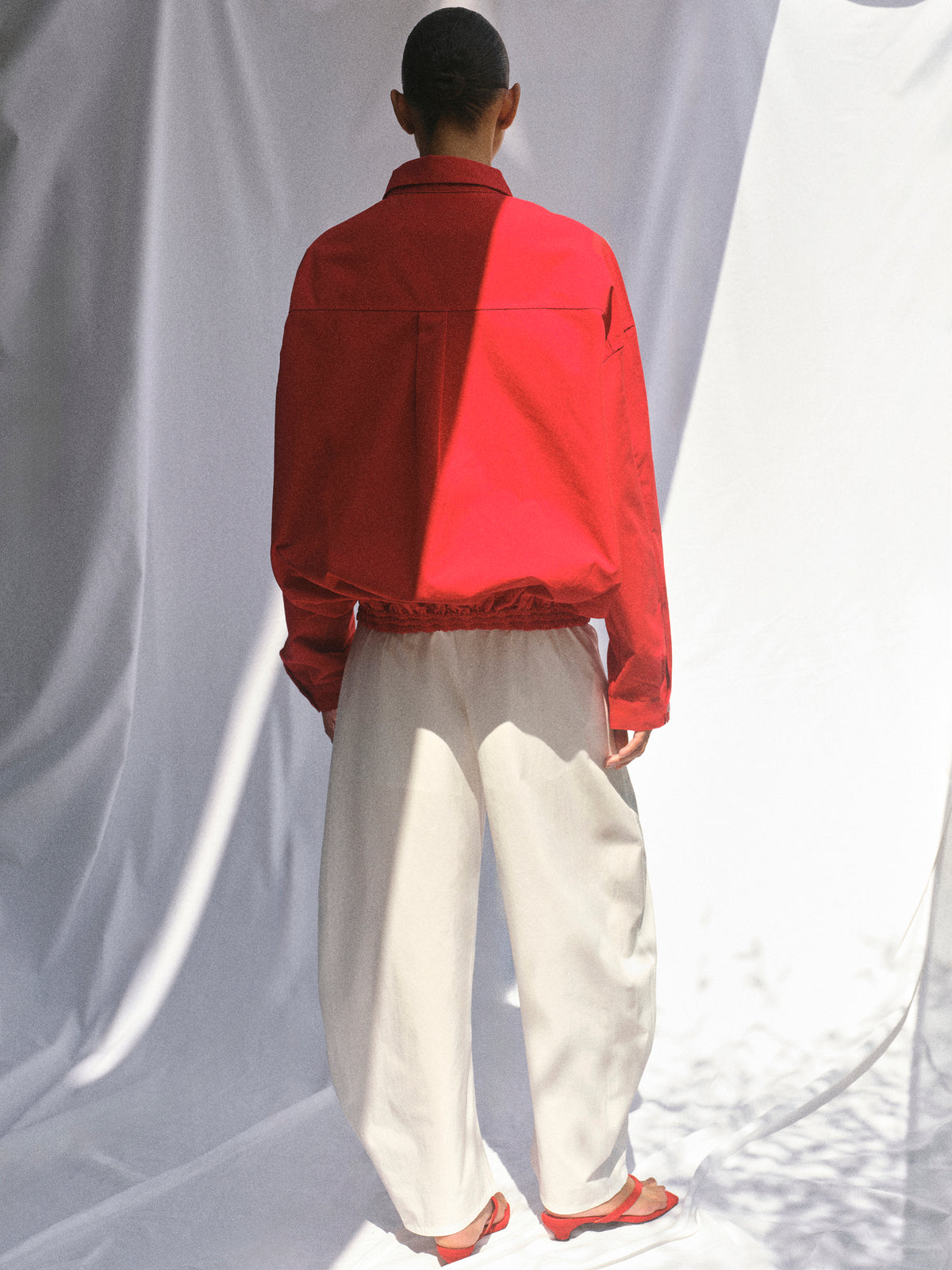 Brooke Barrel Leg Technical Pants, White