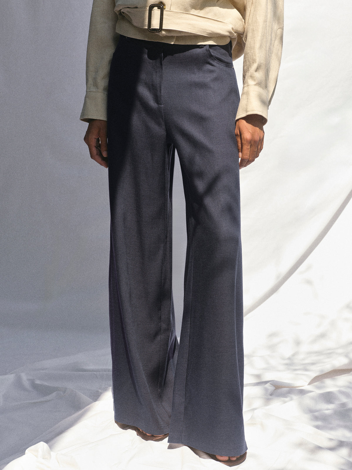 Mirko Fluid Tencel Denim Pants, Navy