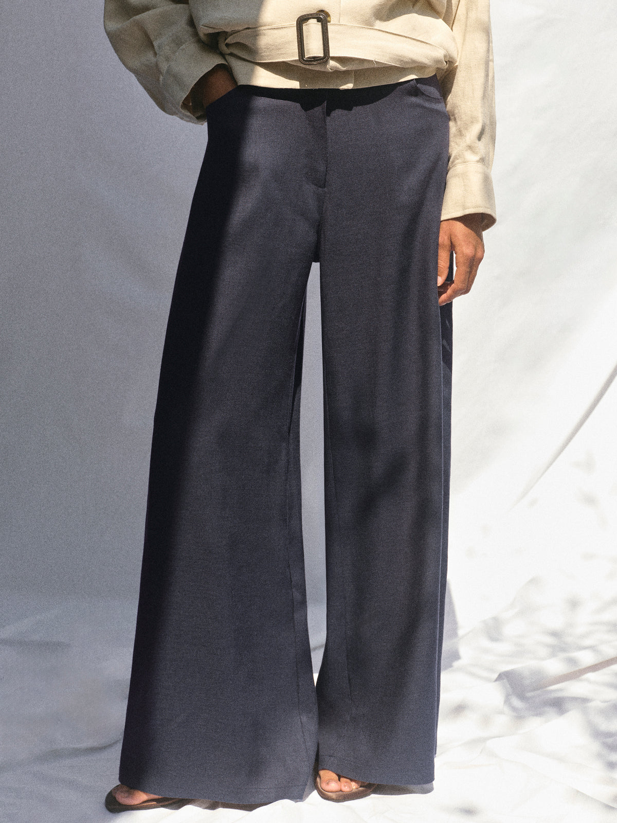 Mirko Fluid Tencel Denim Pants, Navy