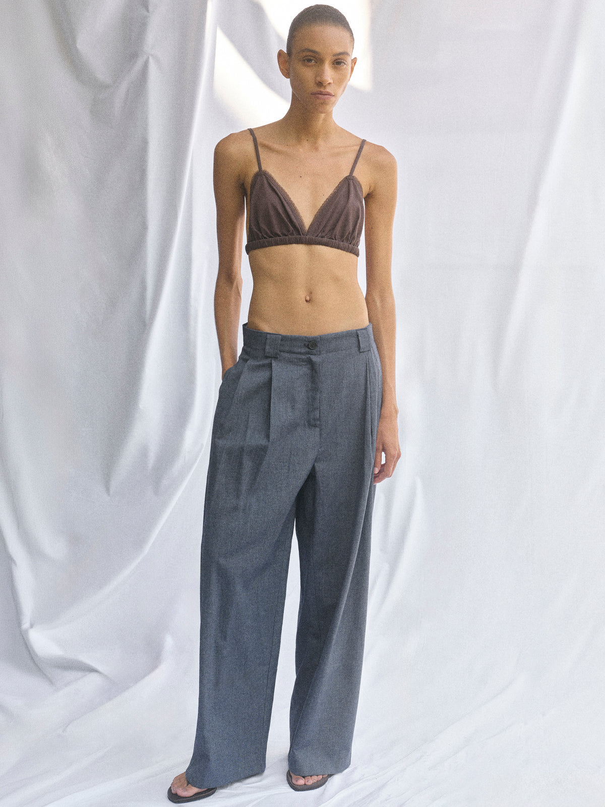 Elvana Pleated Pants, Blue