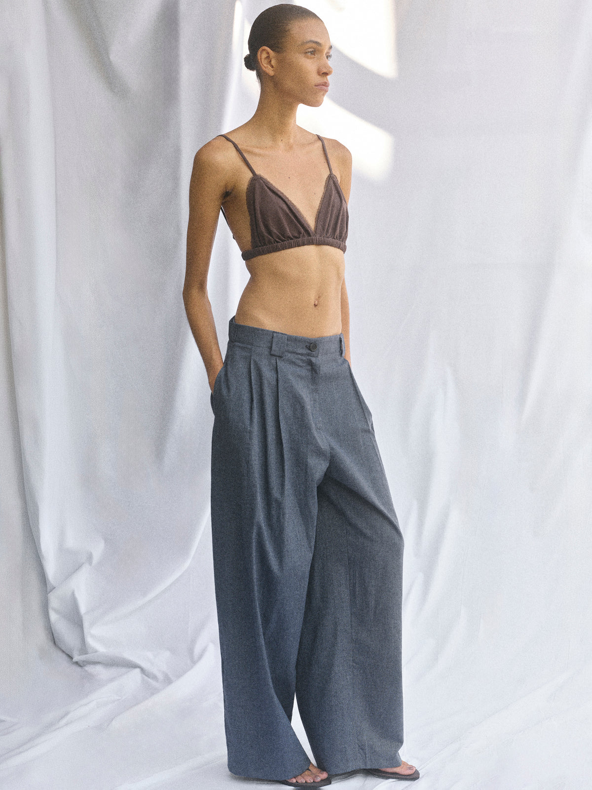 Elvana Pleated Pants, Blue