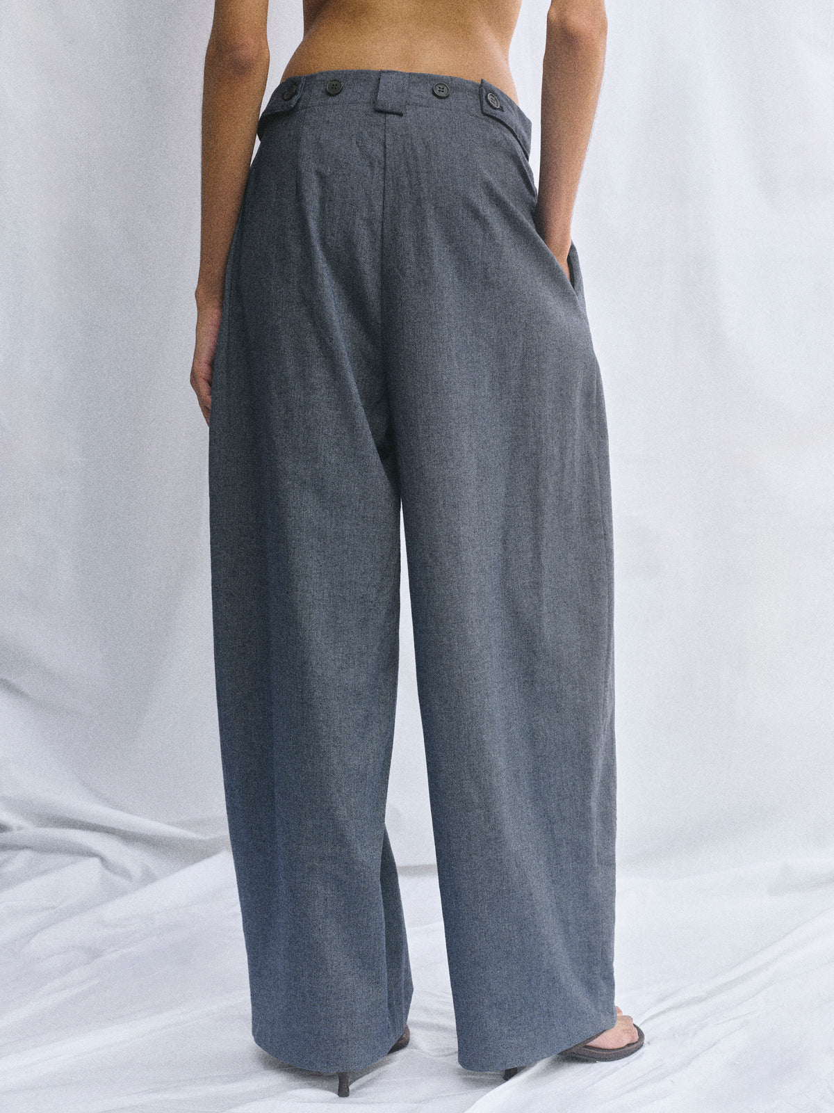 Elvana Pleated Pants, Blue