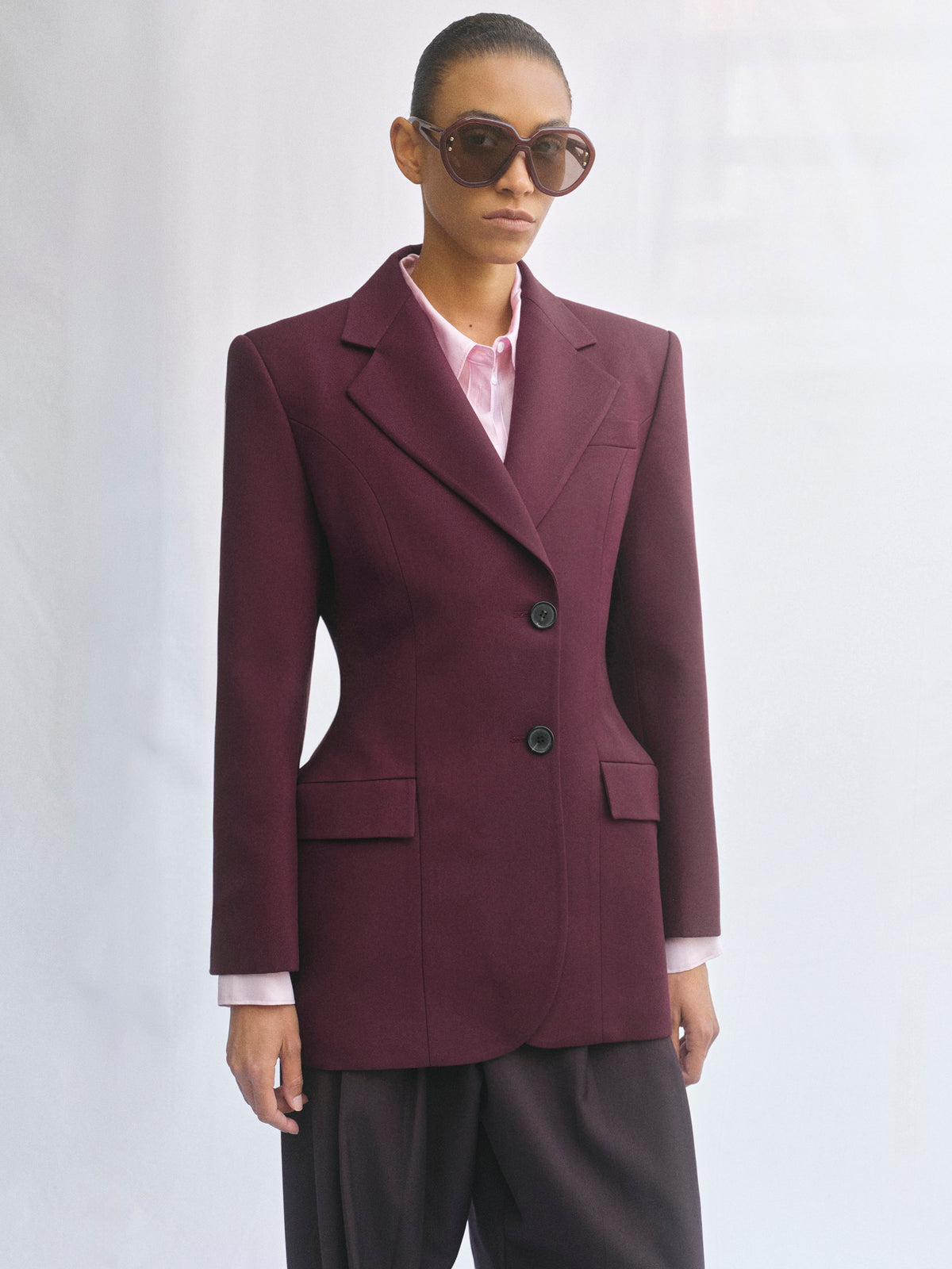 Poldo Hourglass Blazer, Merlot