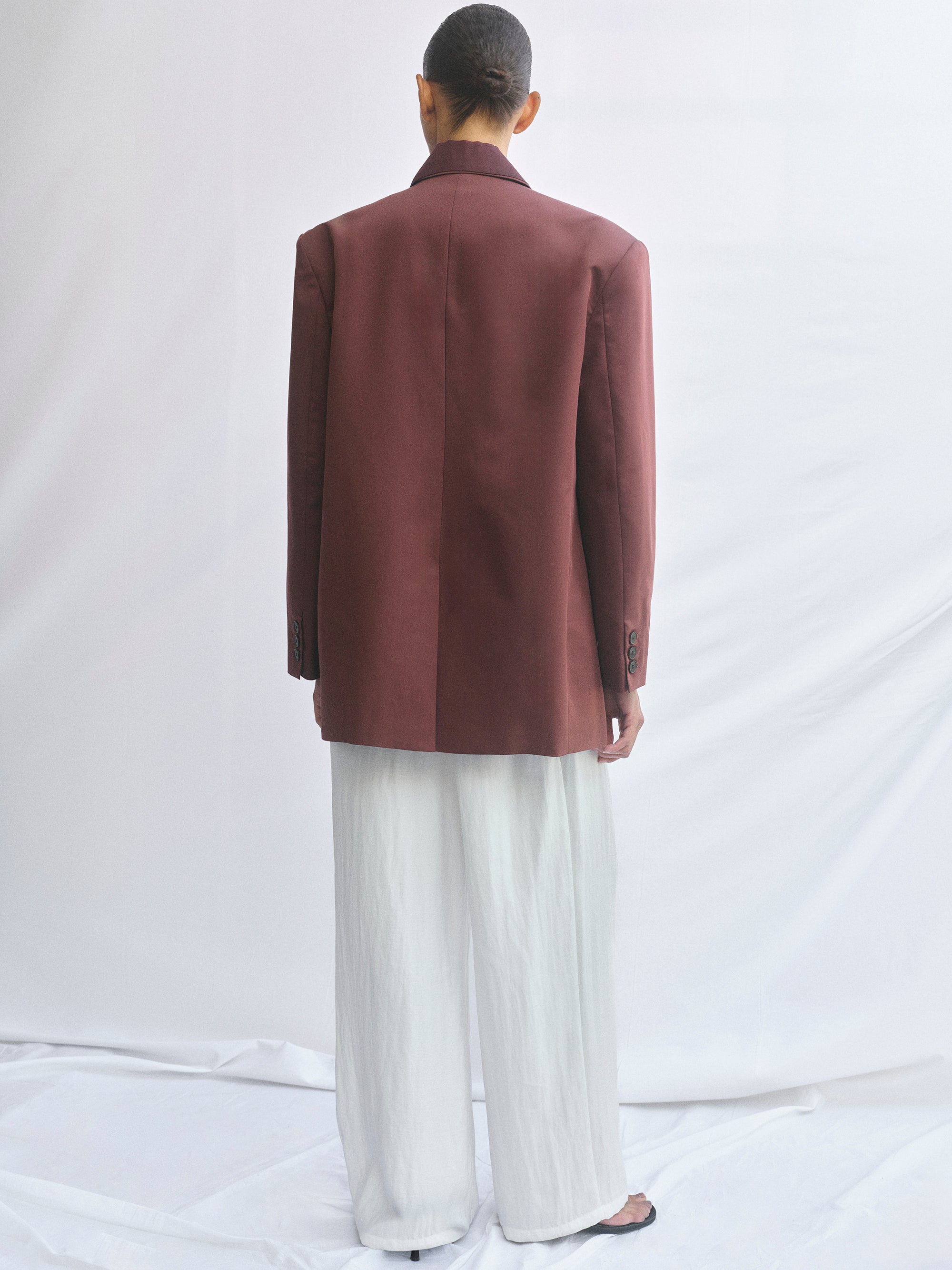 Molly Sheer Collar Blazer, Wine