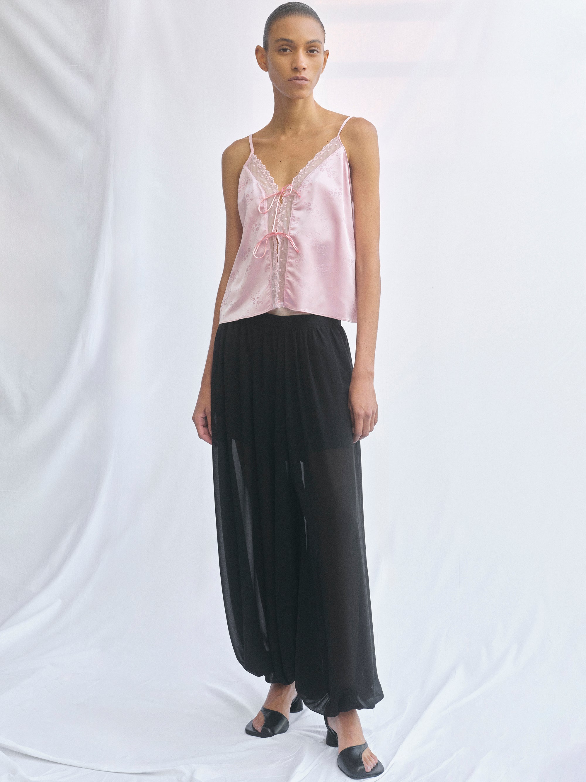 Tie-Front Camisole, Pink