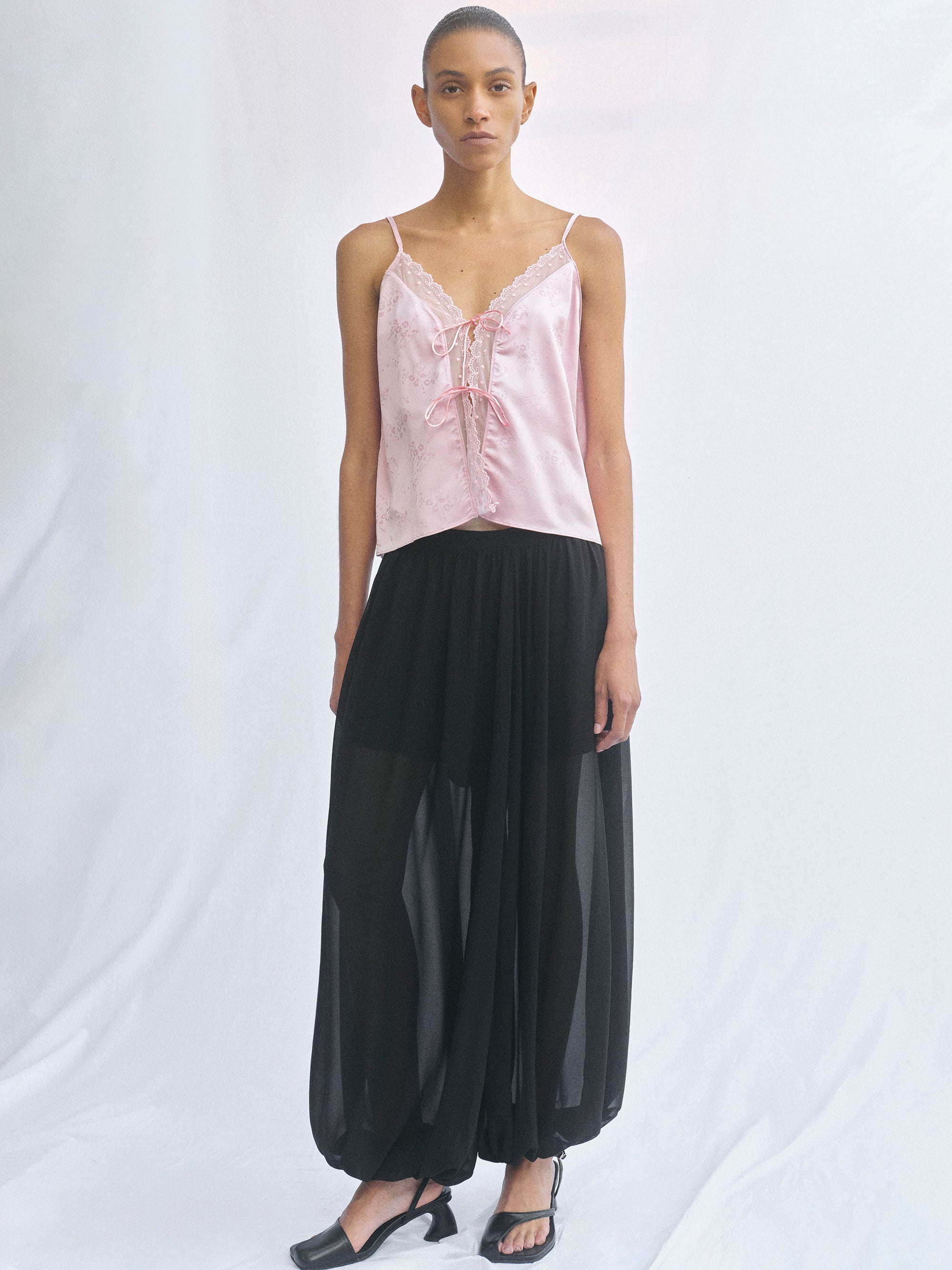 Tie-Front Camisole, Pink