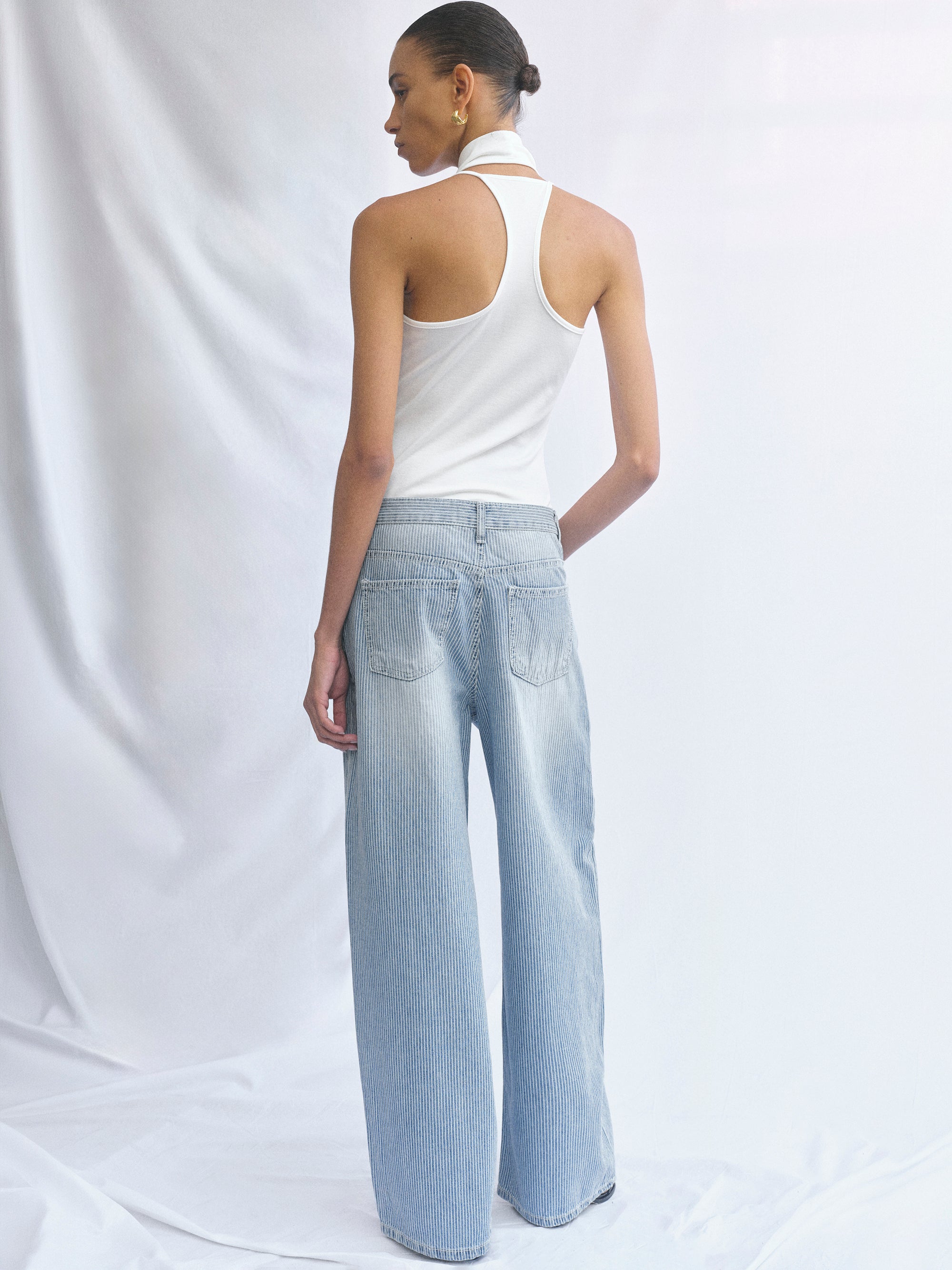 Layered Cowl Halter Top, Ivory