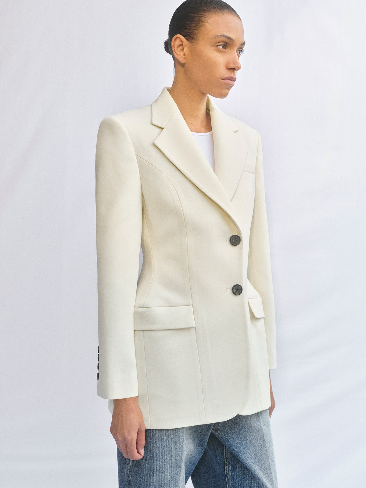 Poldo Hourglass Blazer, Cream