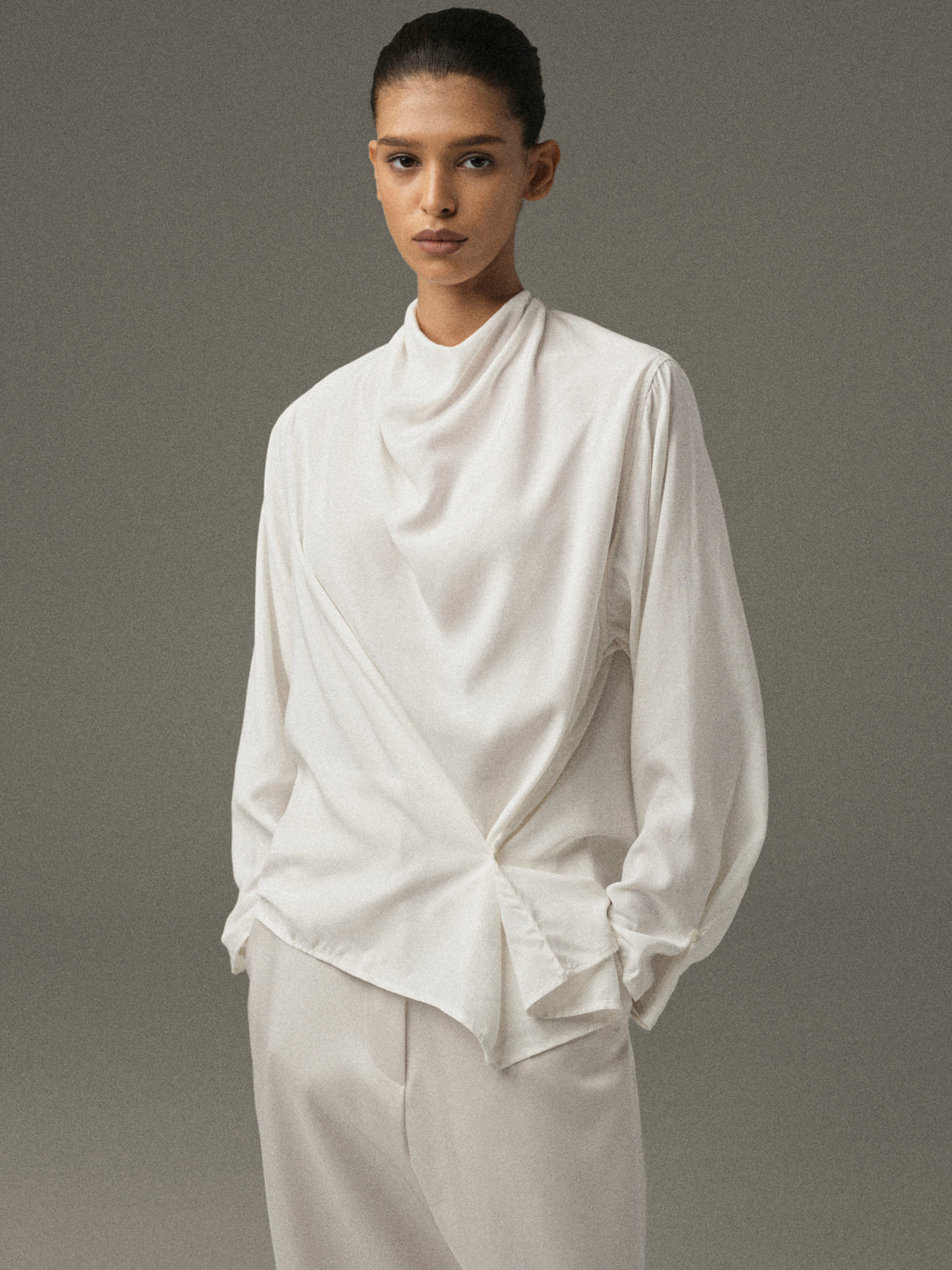 Pisa Draped Blouse, White