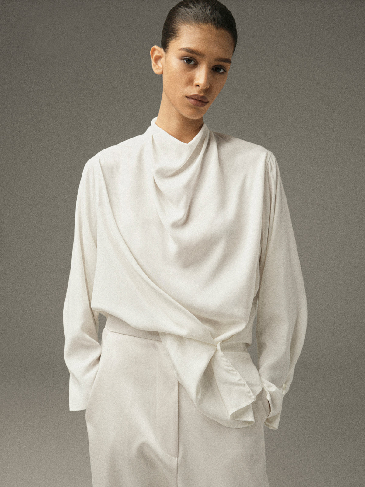 Pisa Draped Blouse, White