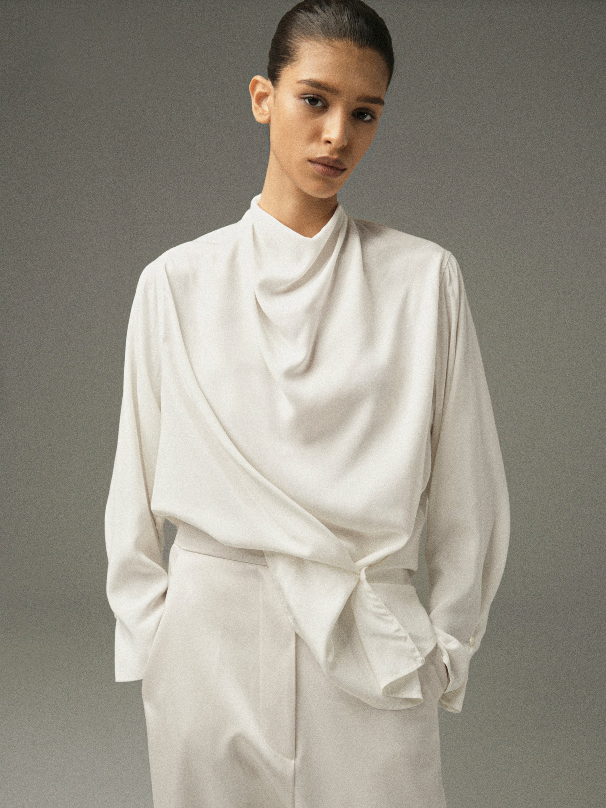 Pisa Draped Blouse, White