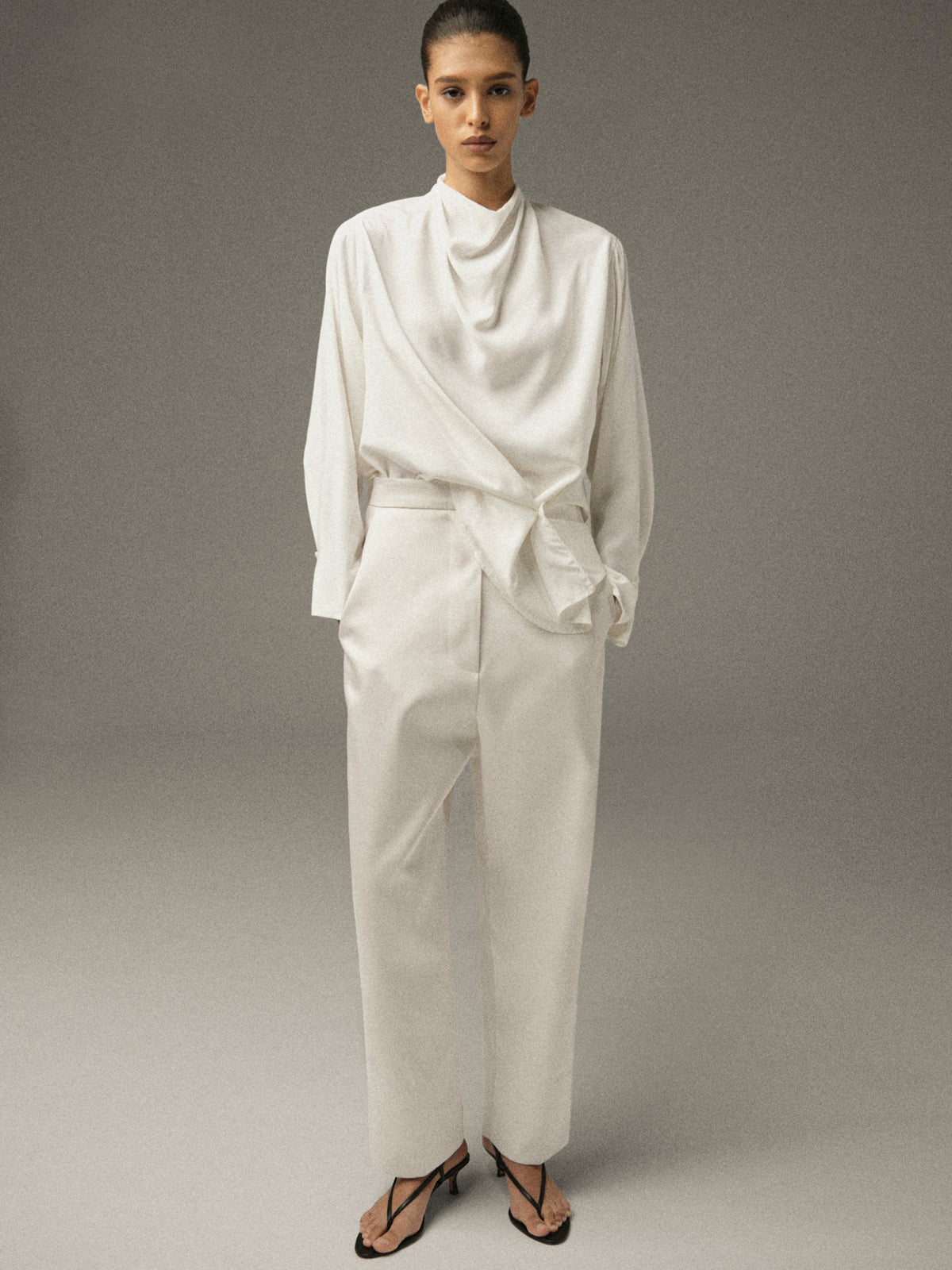 Pisa Draped Blouse, White
