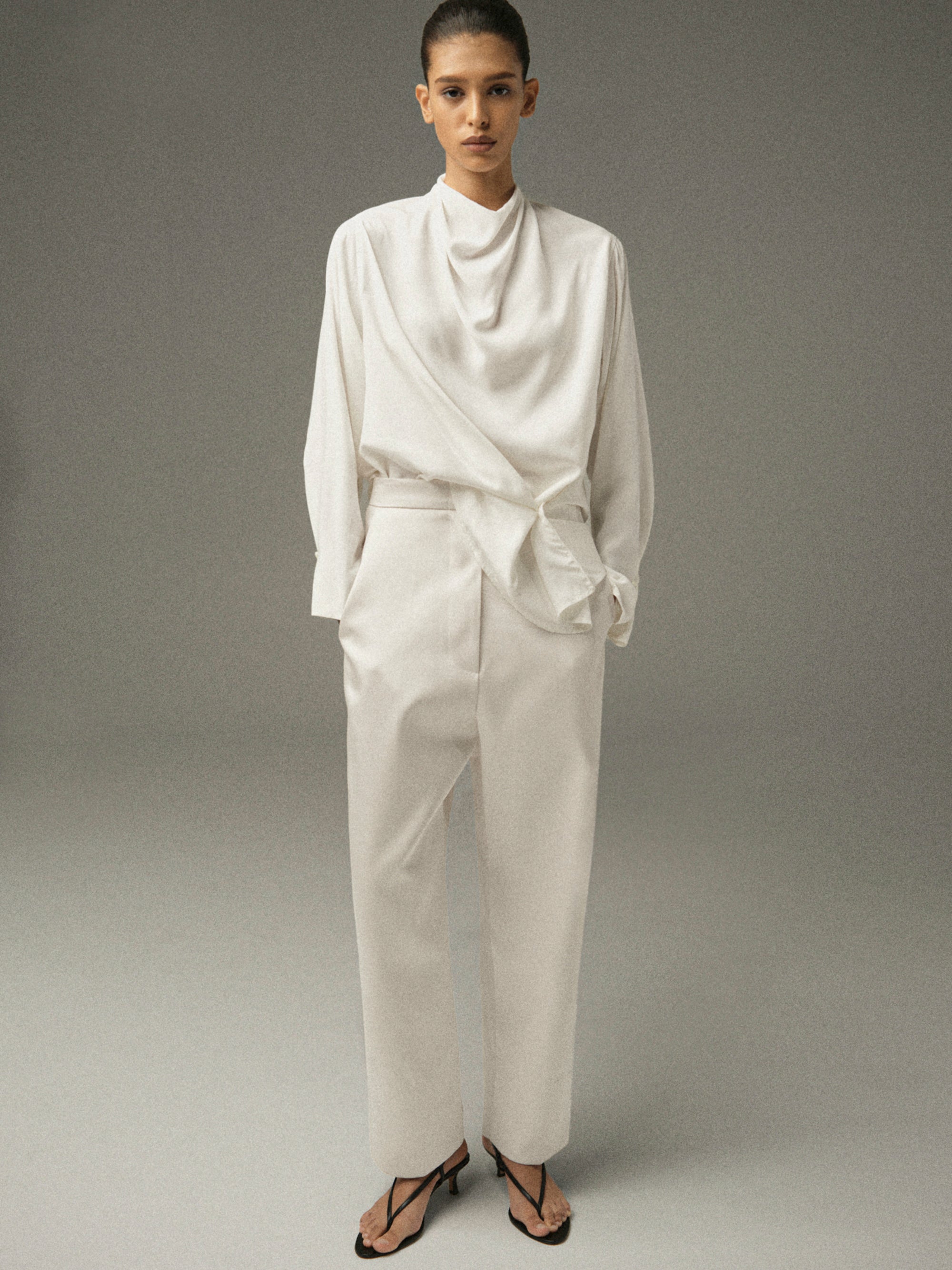 Pisa Draped Blouse, White