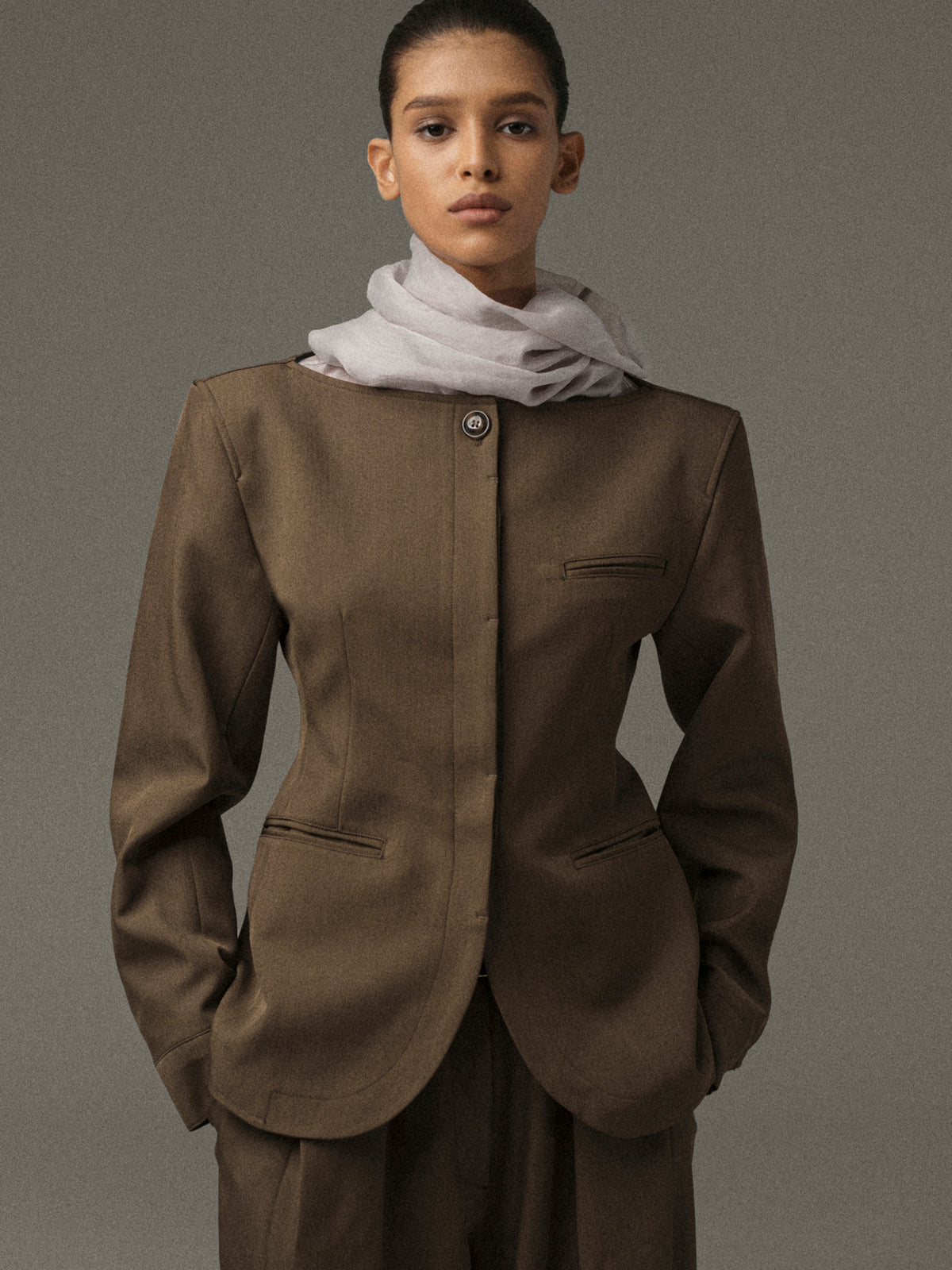 Matteo Cinched Blazer, Brown