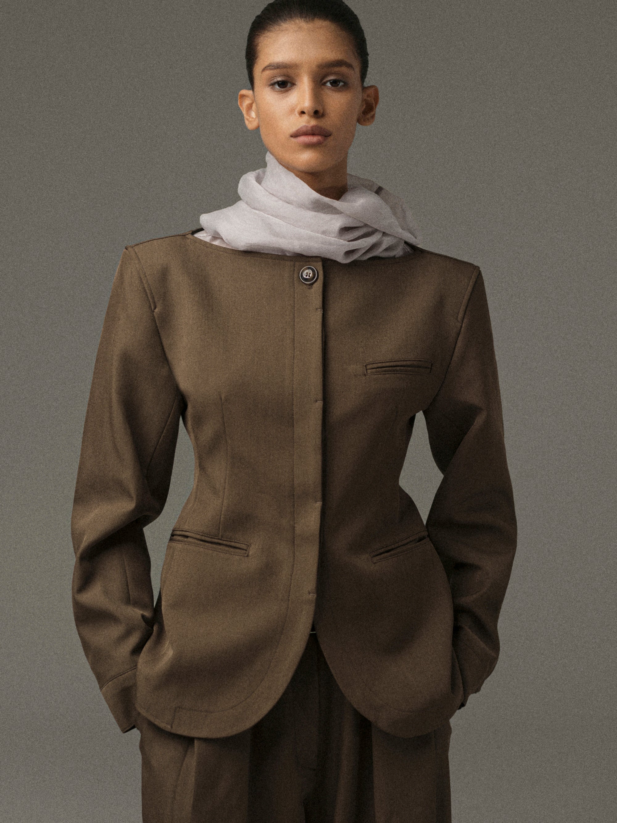 Matteo Cinched Blazer, Brown