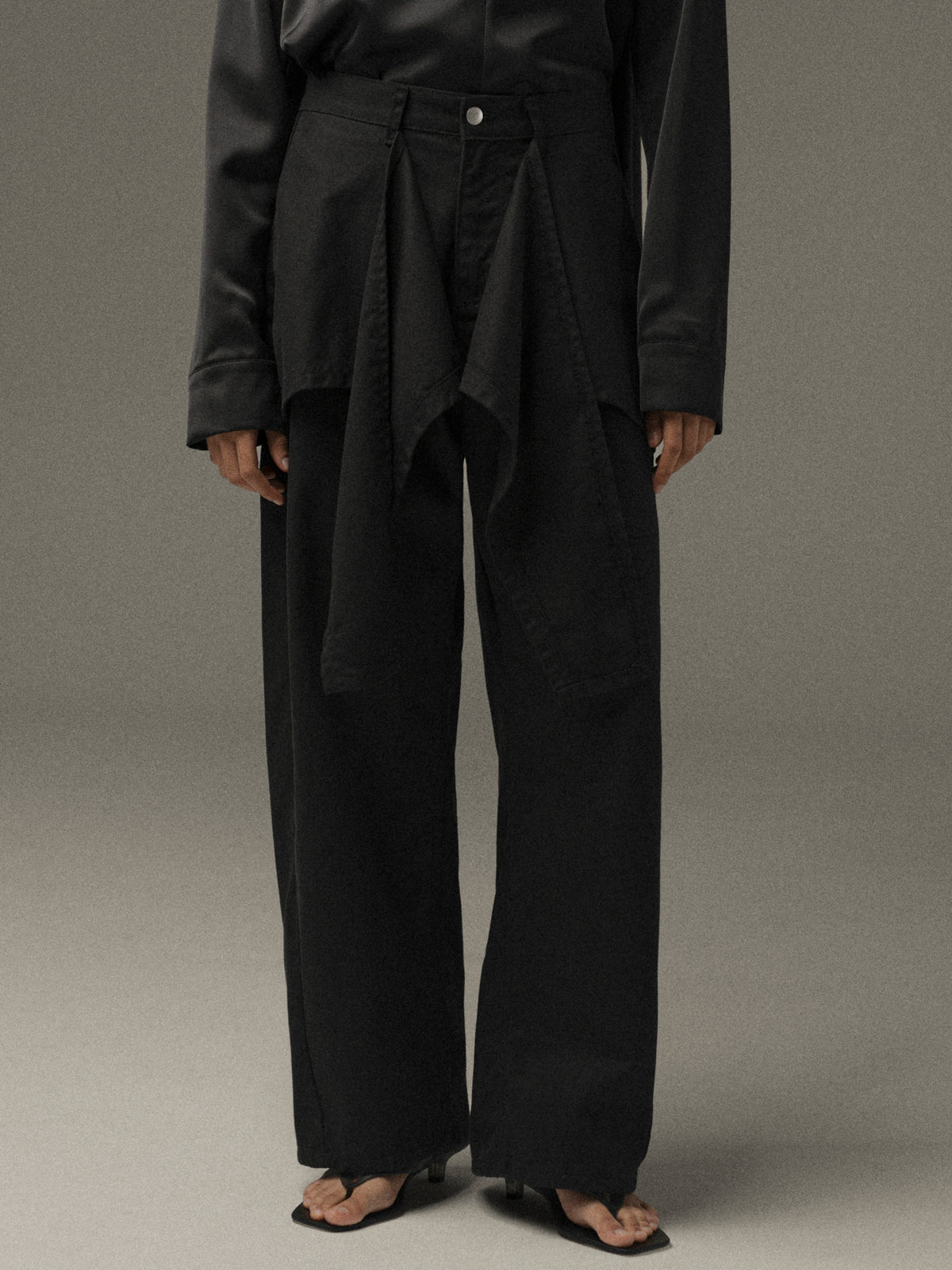 Pleno Wrap Panel Jeans, Black