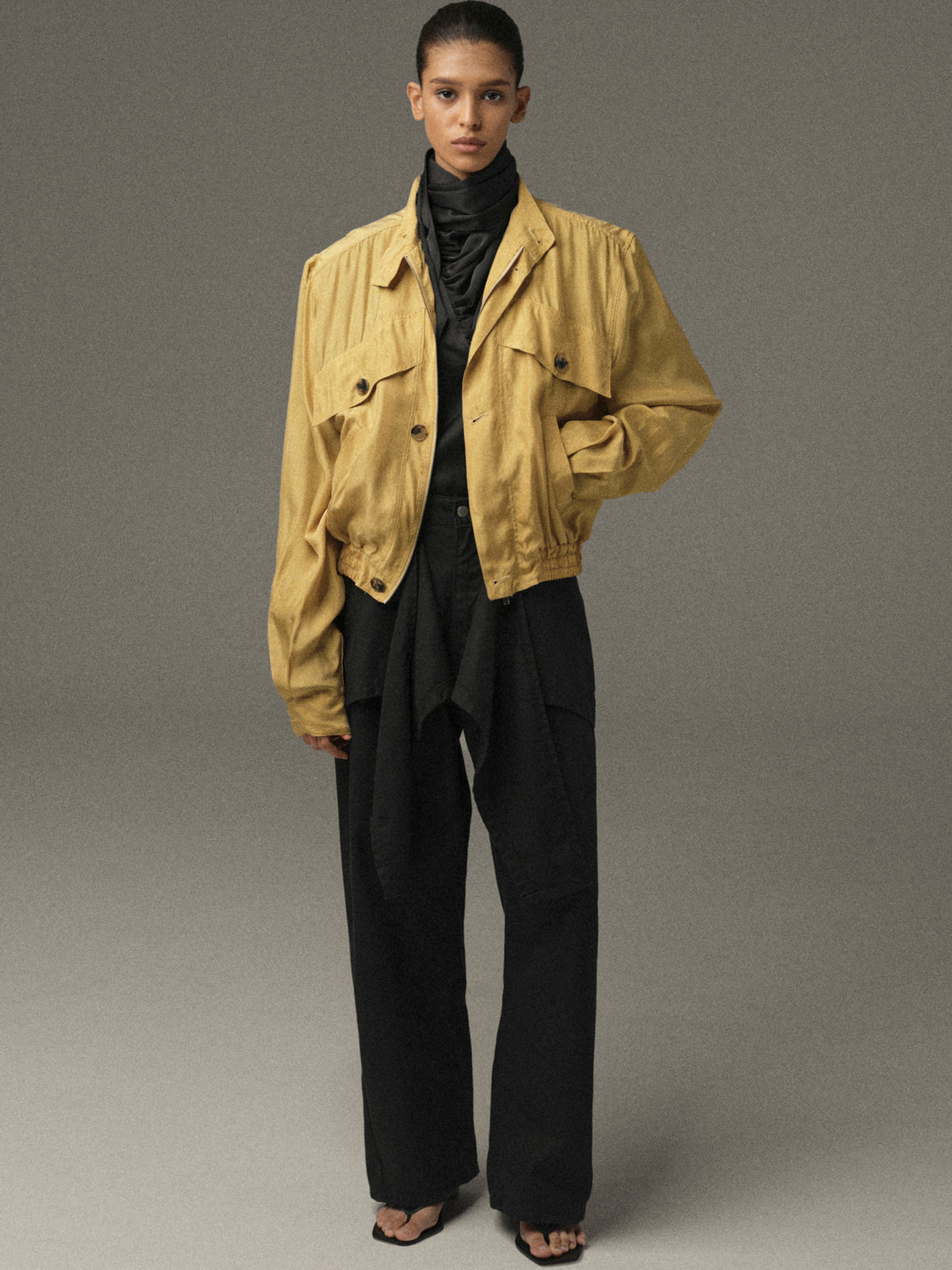 Renata Blouson Jacket, Mustard