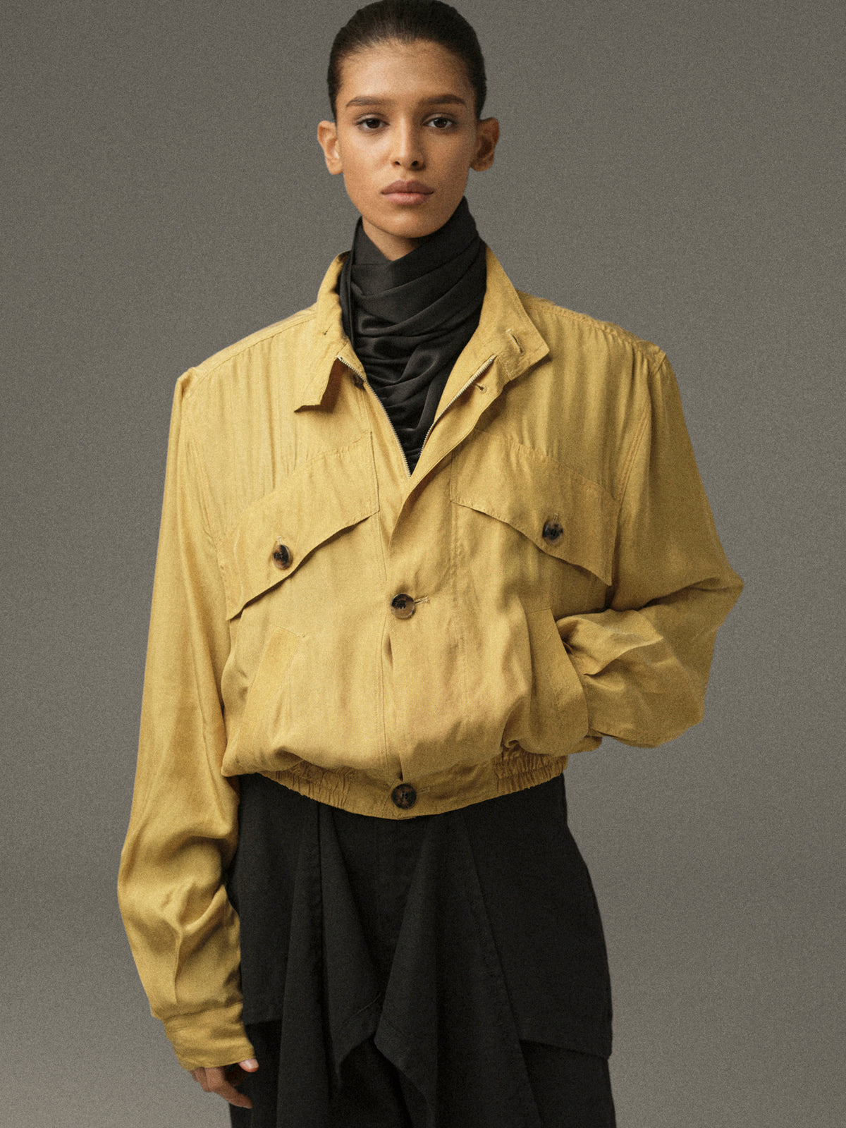 Renata Blouson Jacket, Mustard
