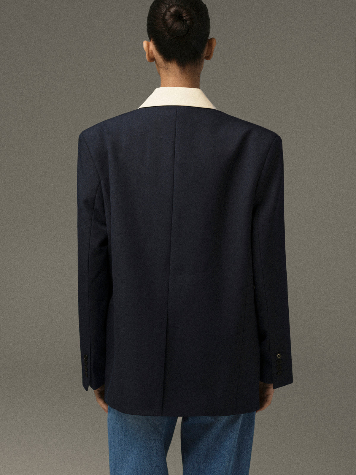 Suki Shirt Collar Blazer, Navy