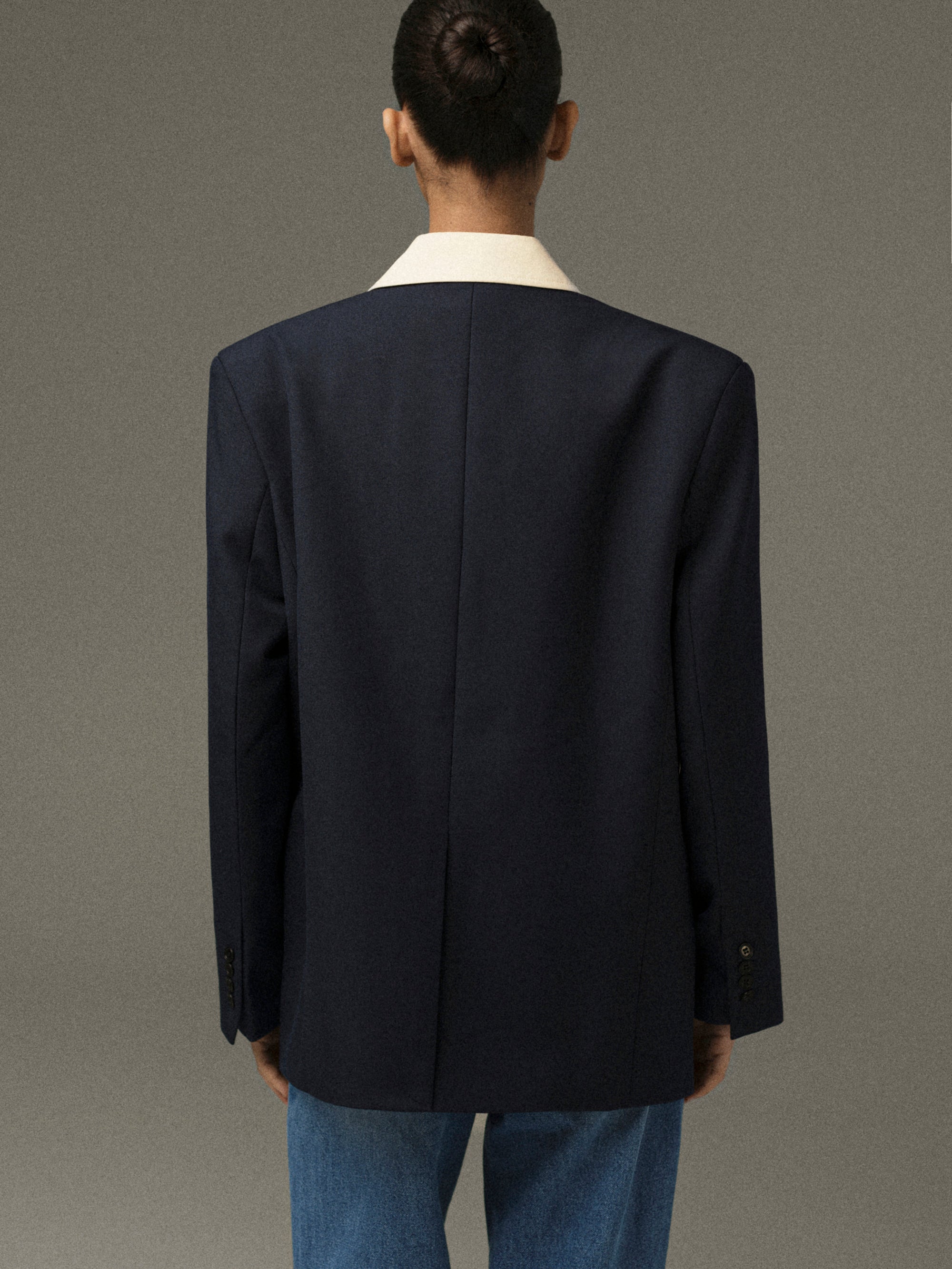 Suki Shirt Collar Blazer, Navy