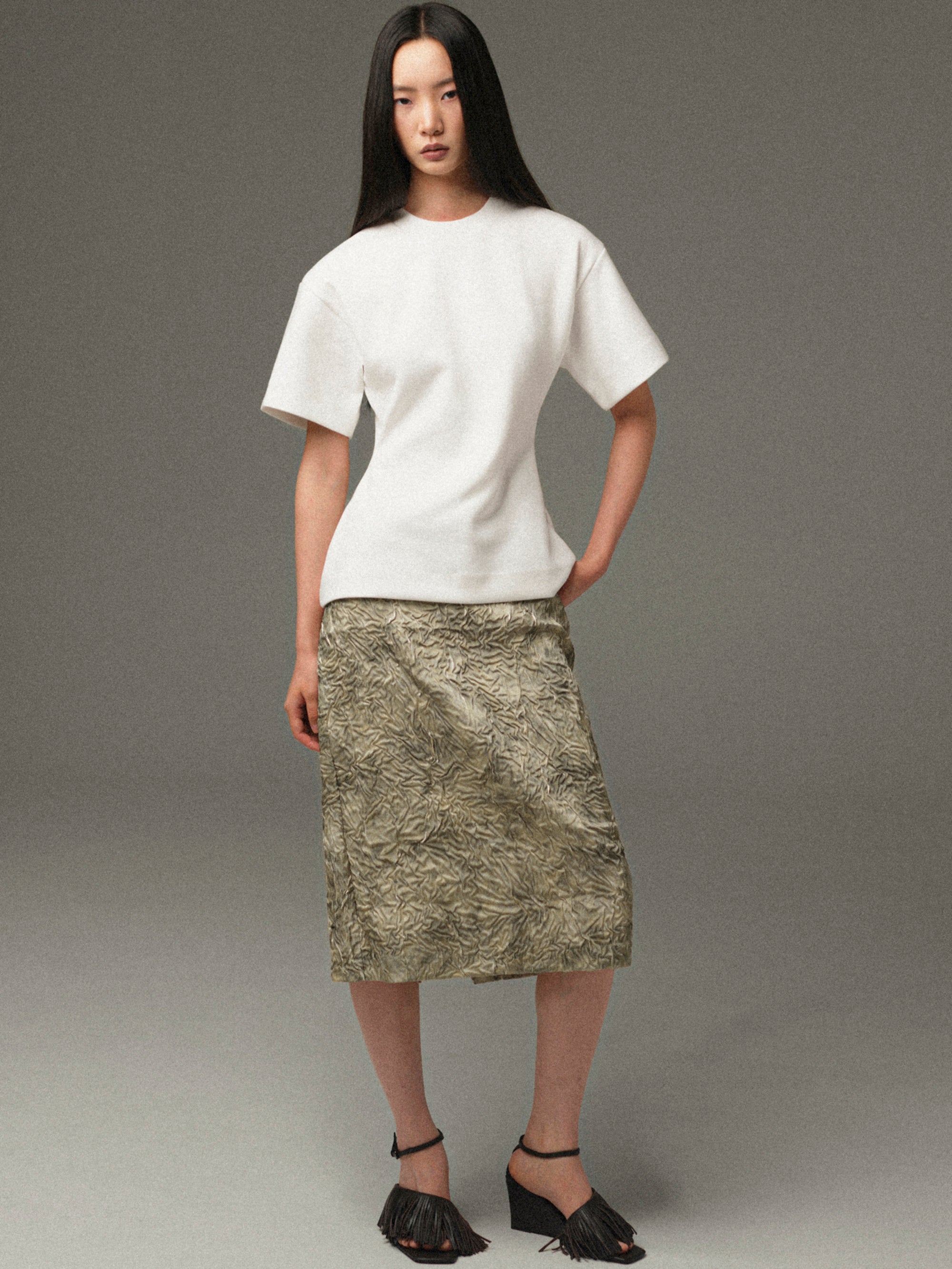Amila Cinched T-Shirt, White