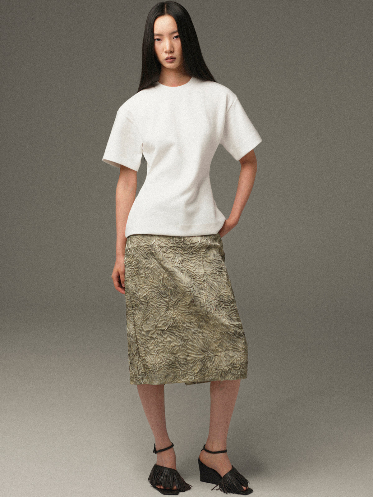 Amila Cinched T-Shirt, White