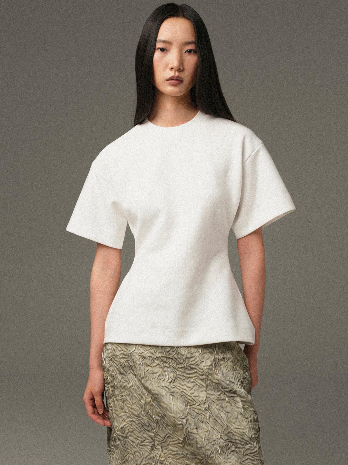 Amila Cinched T-Shirt, White