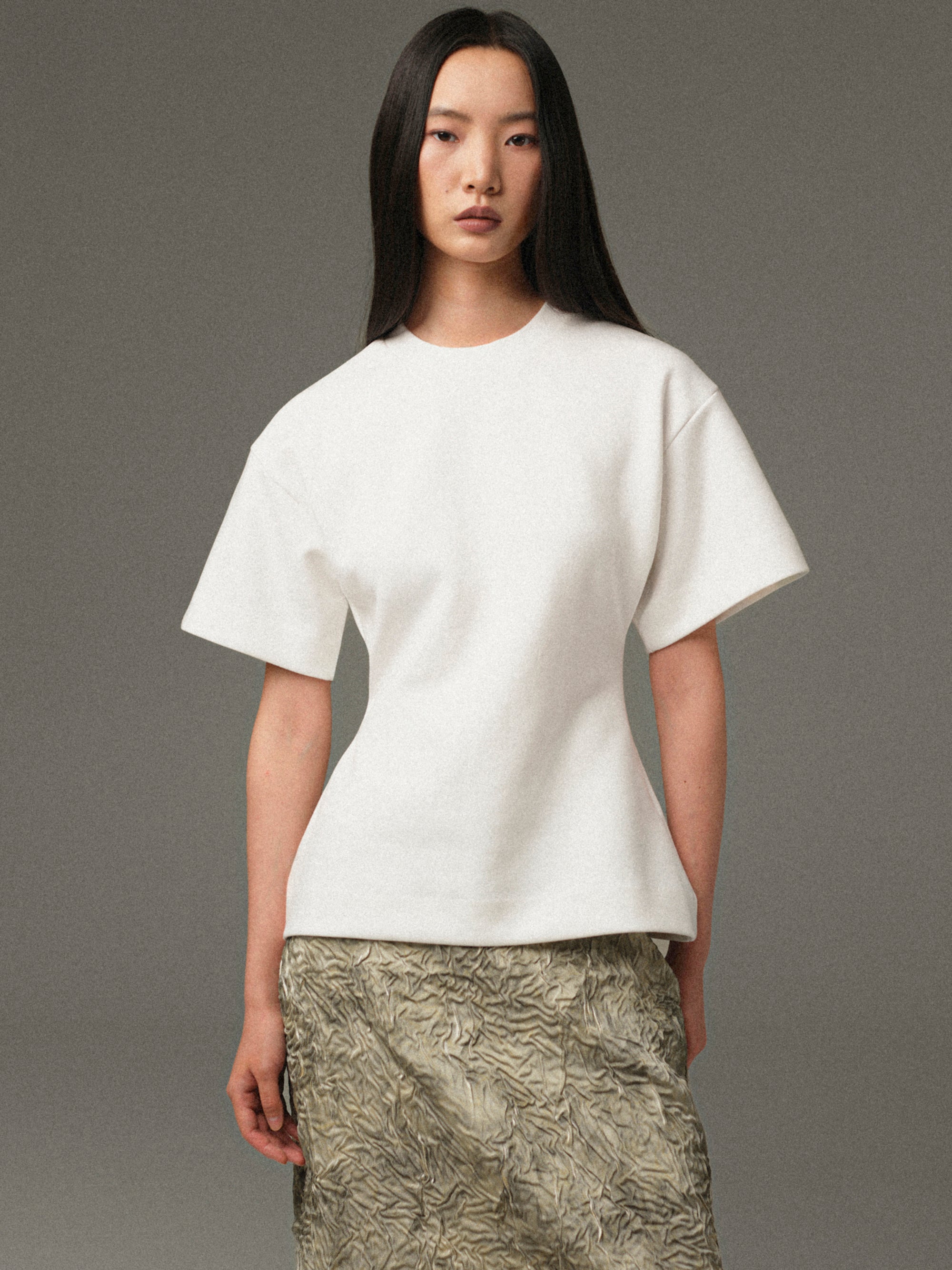 Amila Cinched T-Shirt, White