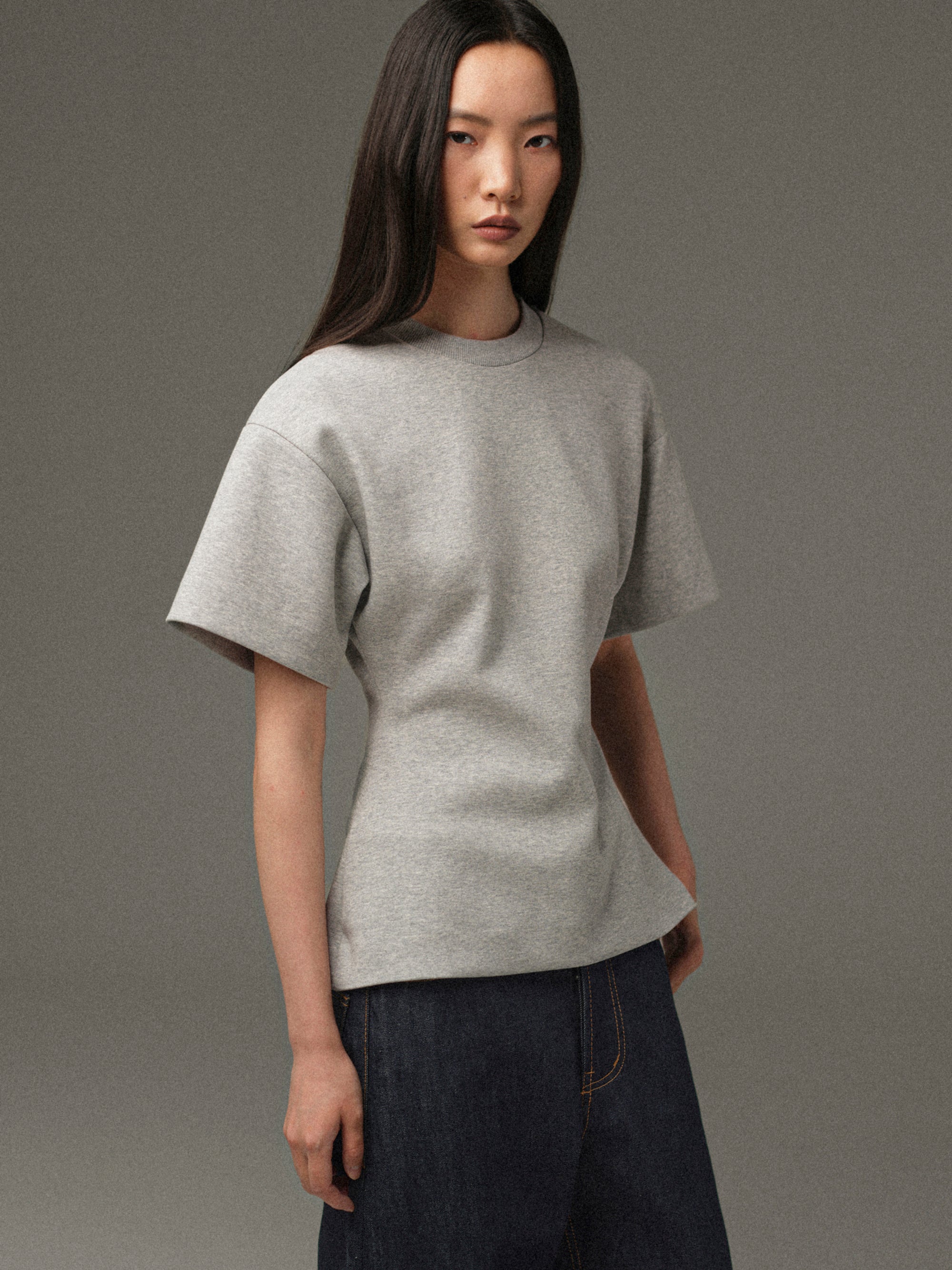 Amila Cinched T-Shirt, Grey