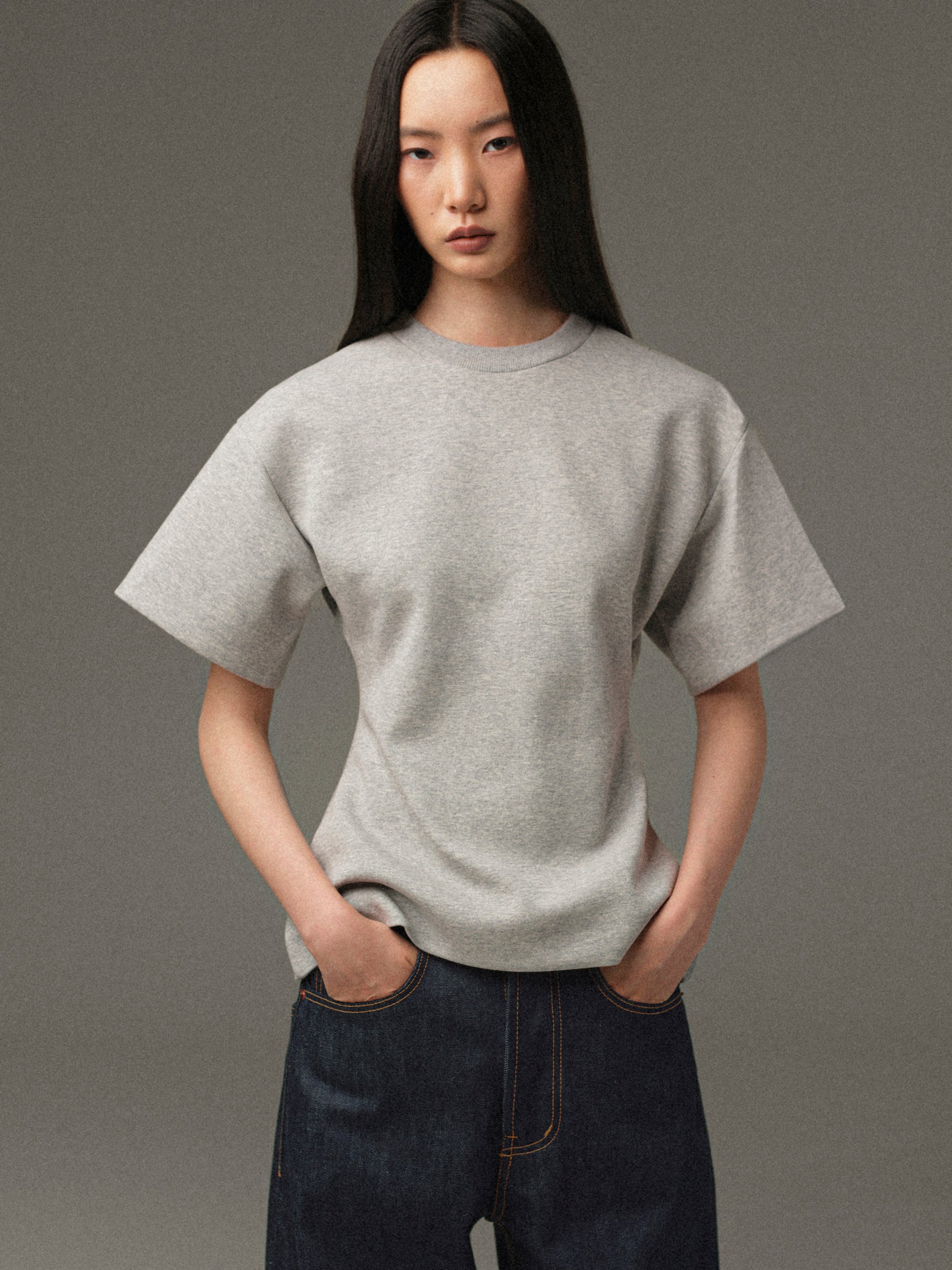 Amila Cinched T-Shirt, Grey