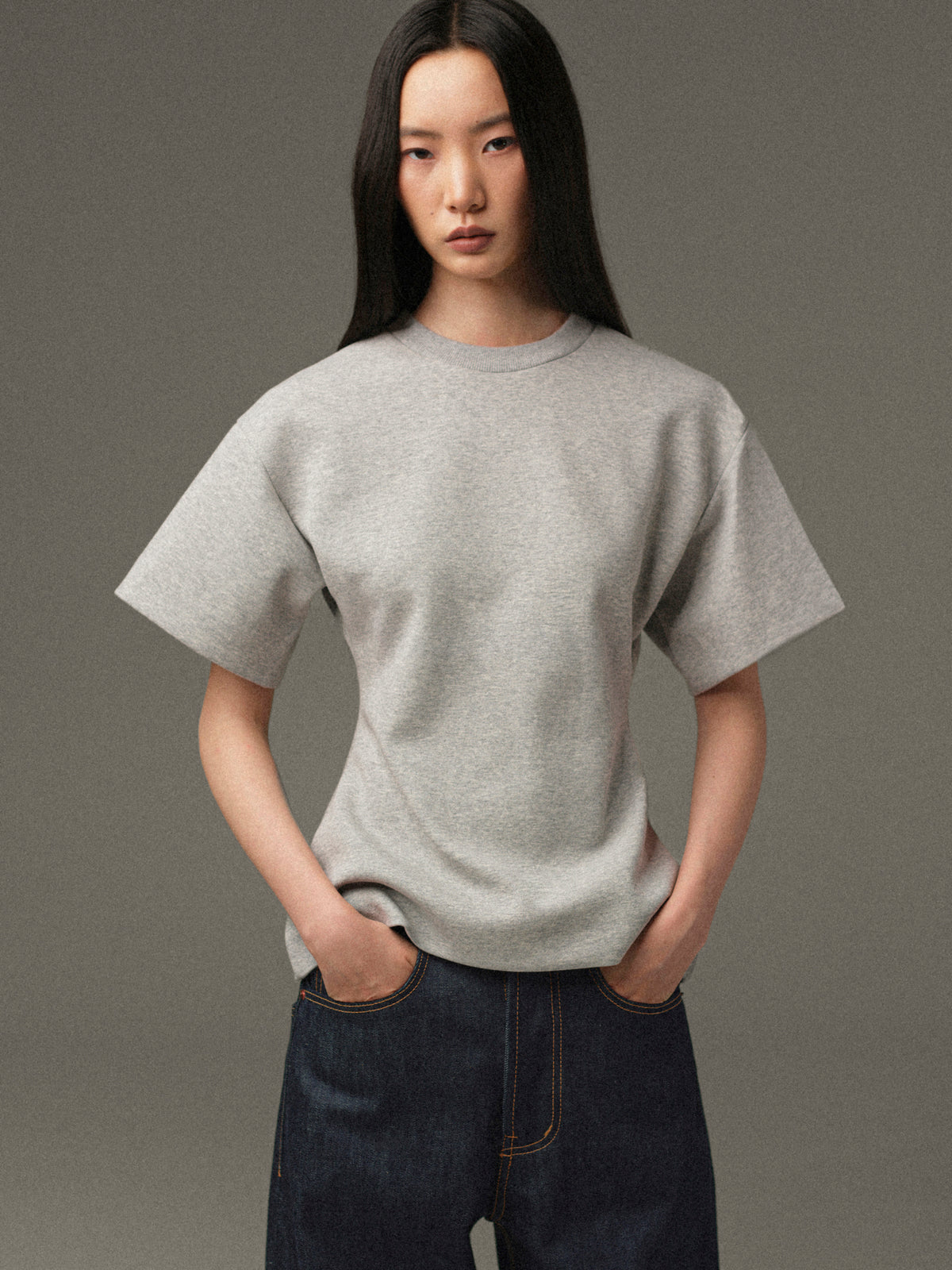 Amila Cinched T-Shirt, Grey