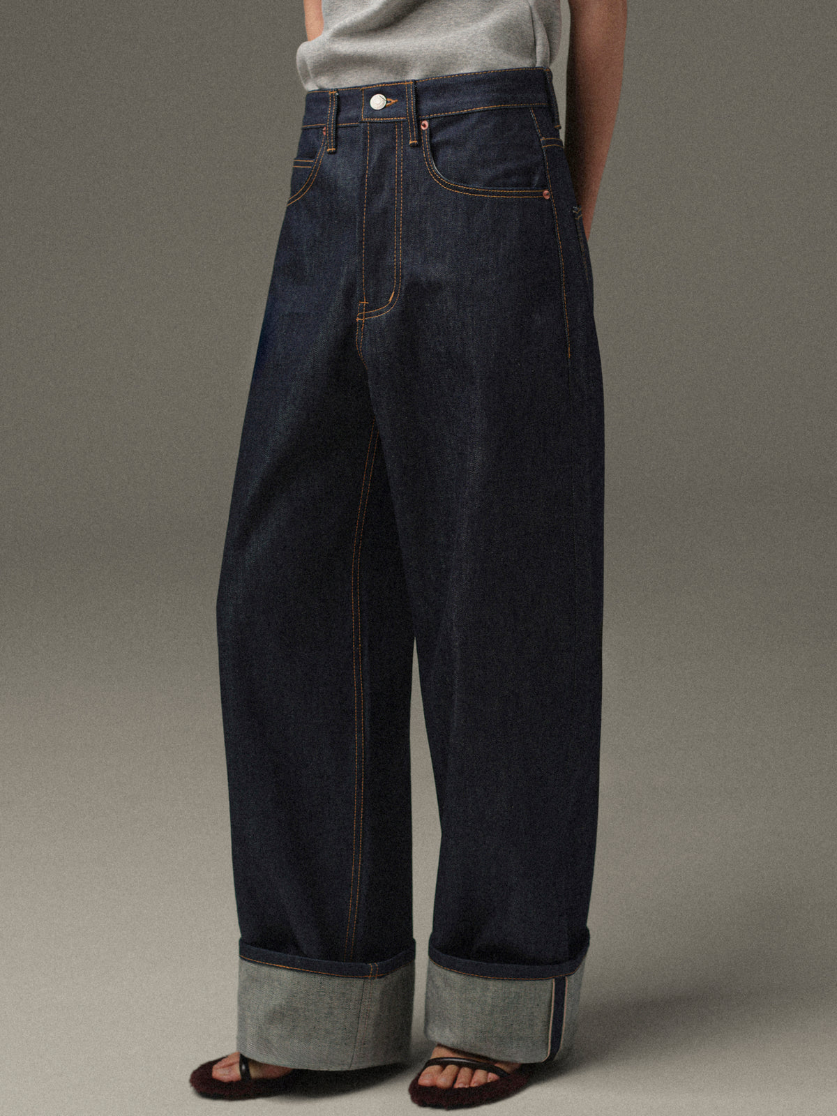 Pireo Oversized Selvedge Jeans, Blue