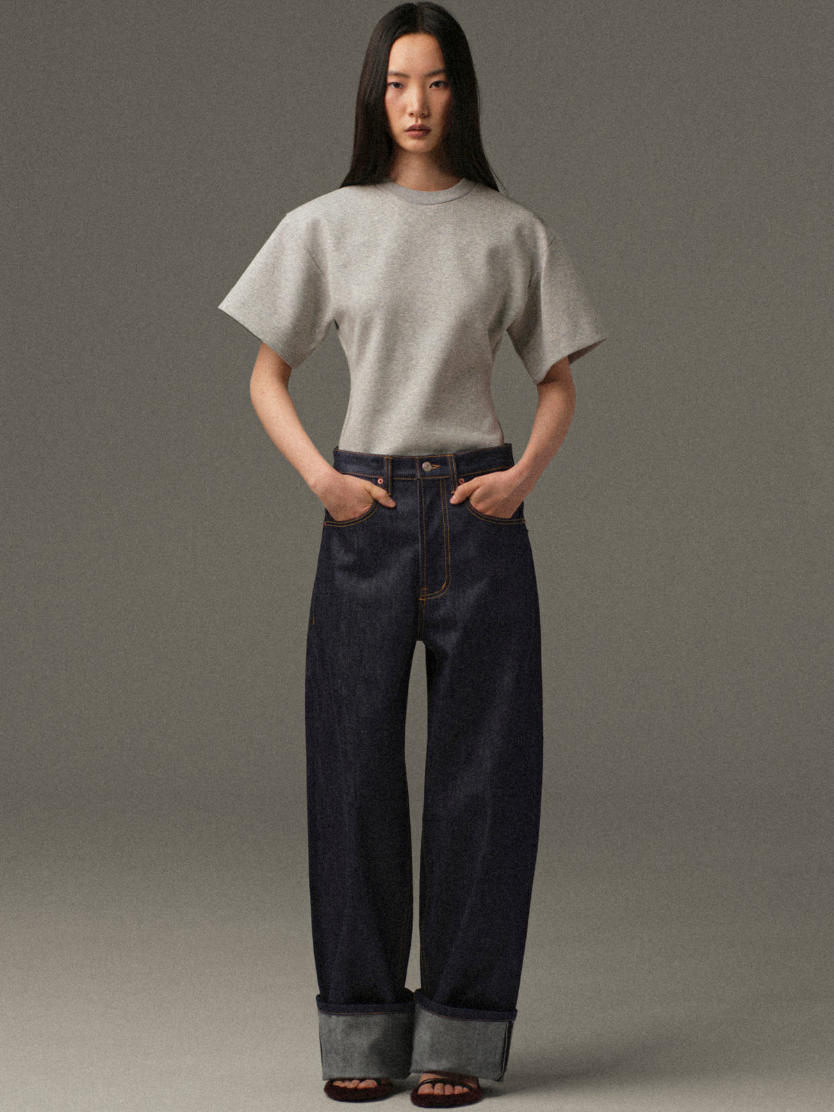 Pireo Oversized Selvedge Jeans, Blue